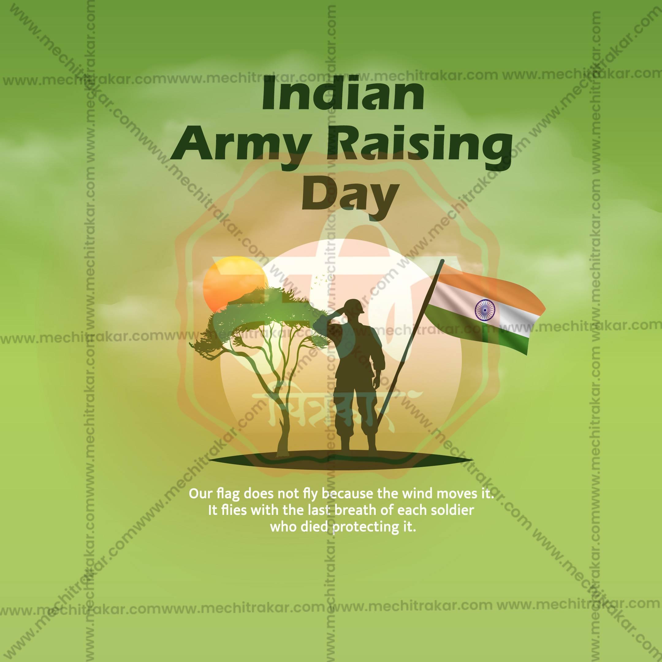 Customizable Indian Army Raising Day PSD for Social Media