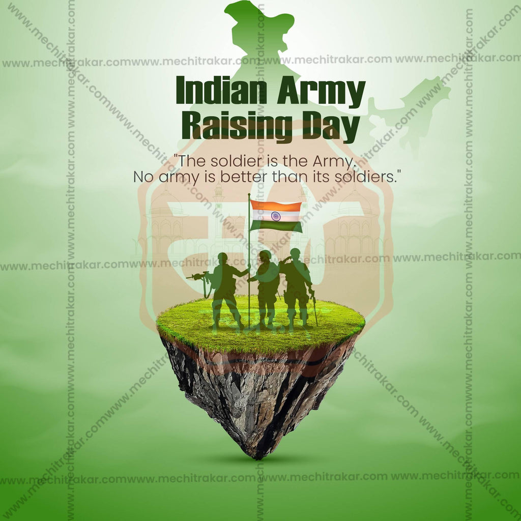 Indian Army Formation Day PSD with Patriotic Theme
