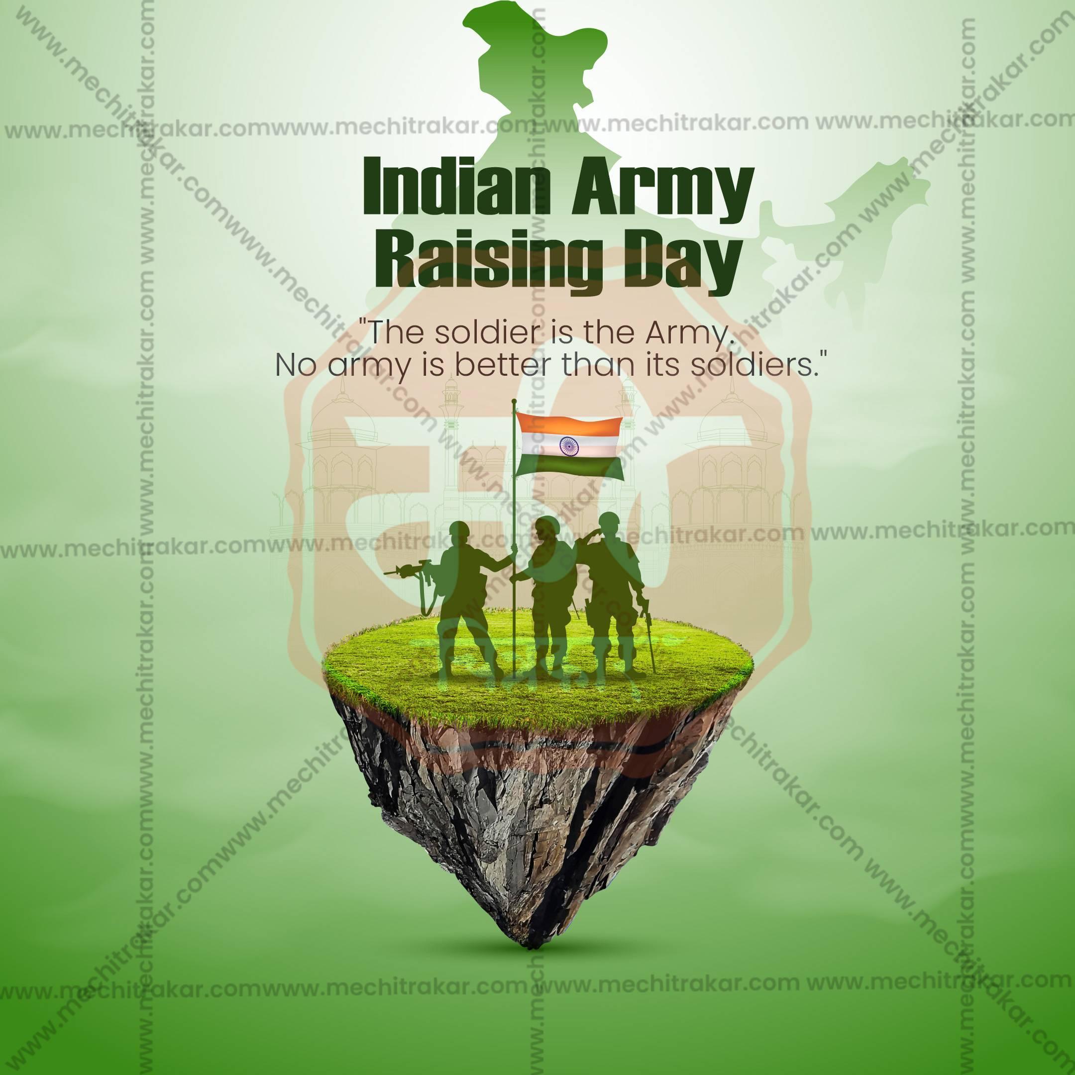 Indian Army Formation Day PSD with Patriotic Theme