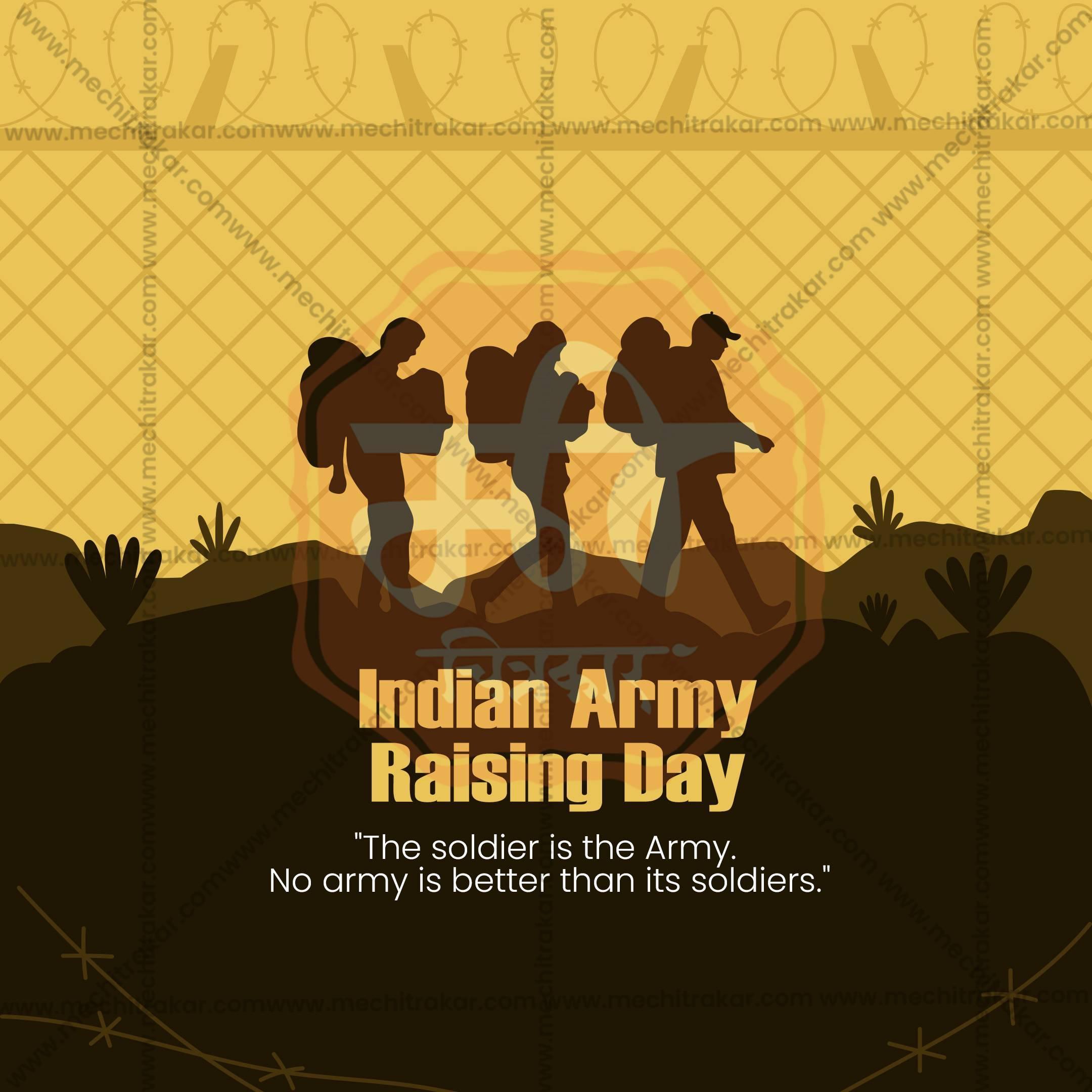 High-Quality Indian Army Raising Day PSD for Instagram