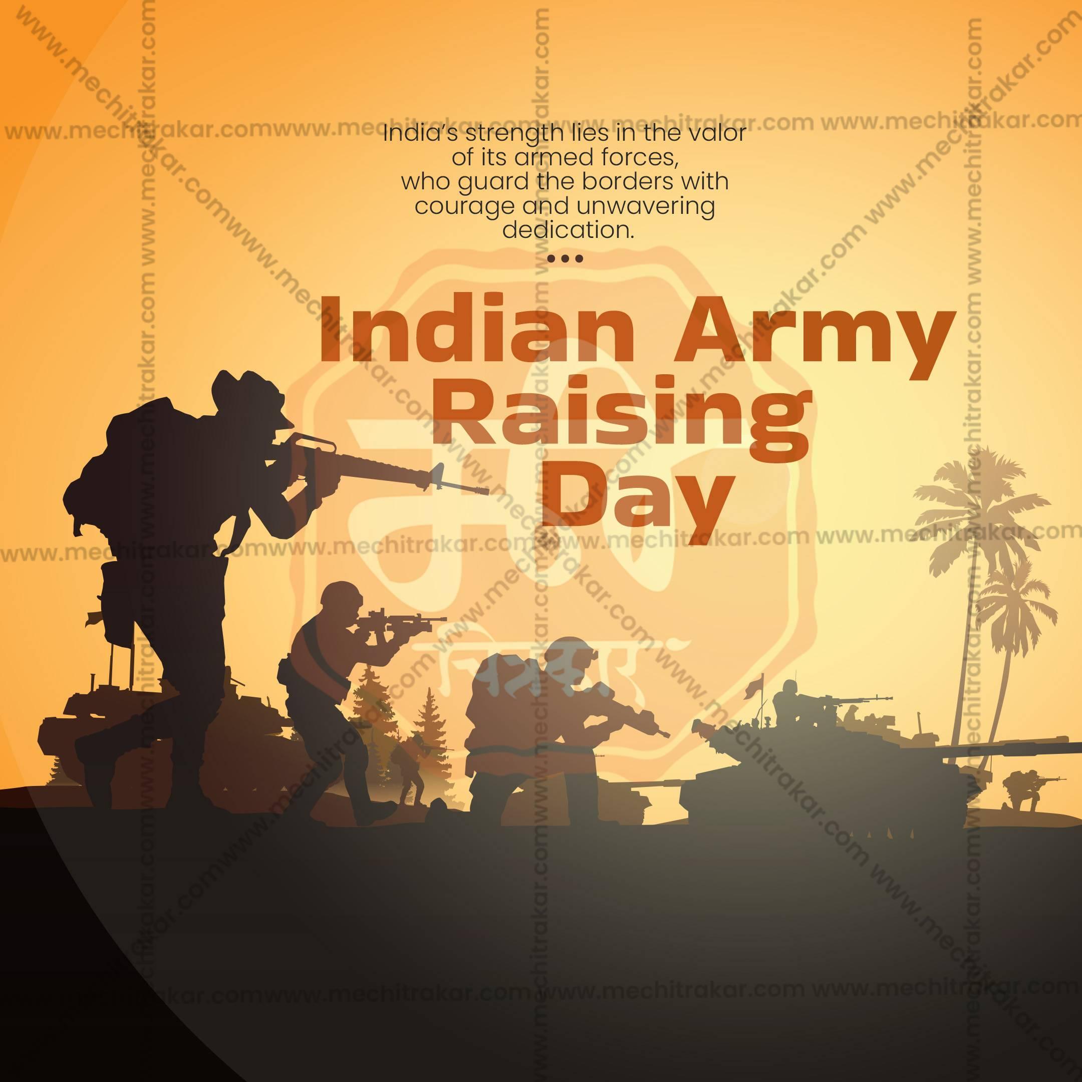 Indian Army Poster PSD Editable with Motivational Quotes