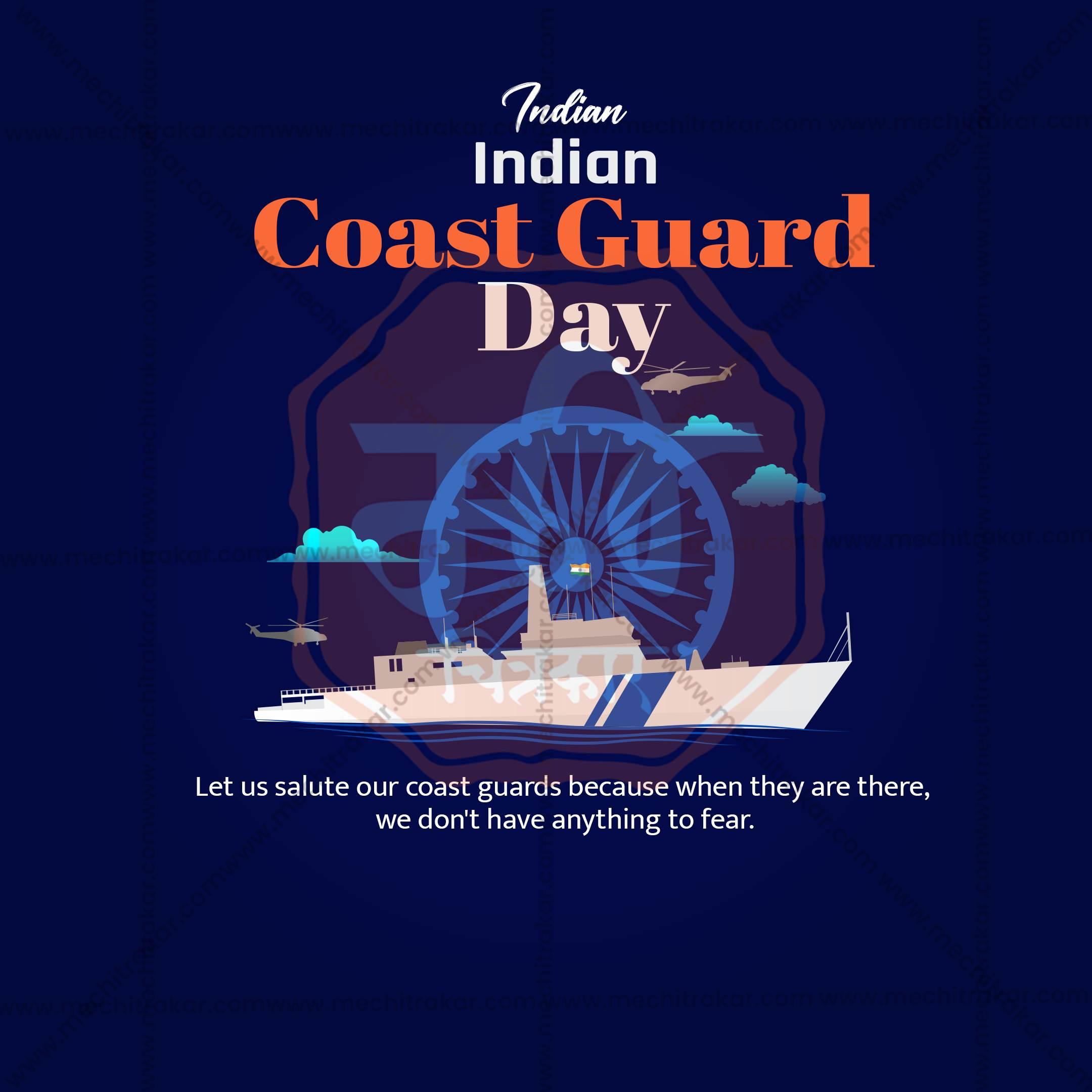 High-Quality Indian Coast Guard Day Templates editable Flyer in Marathi, Hindi, and English - Editable PSD and JPG by Me Chitrakar
