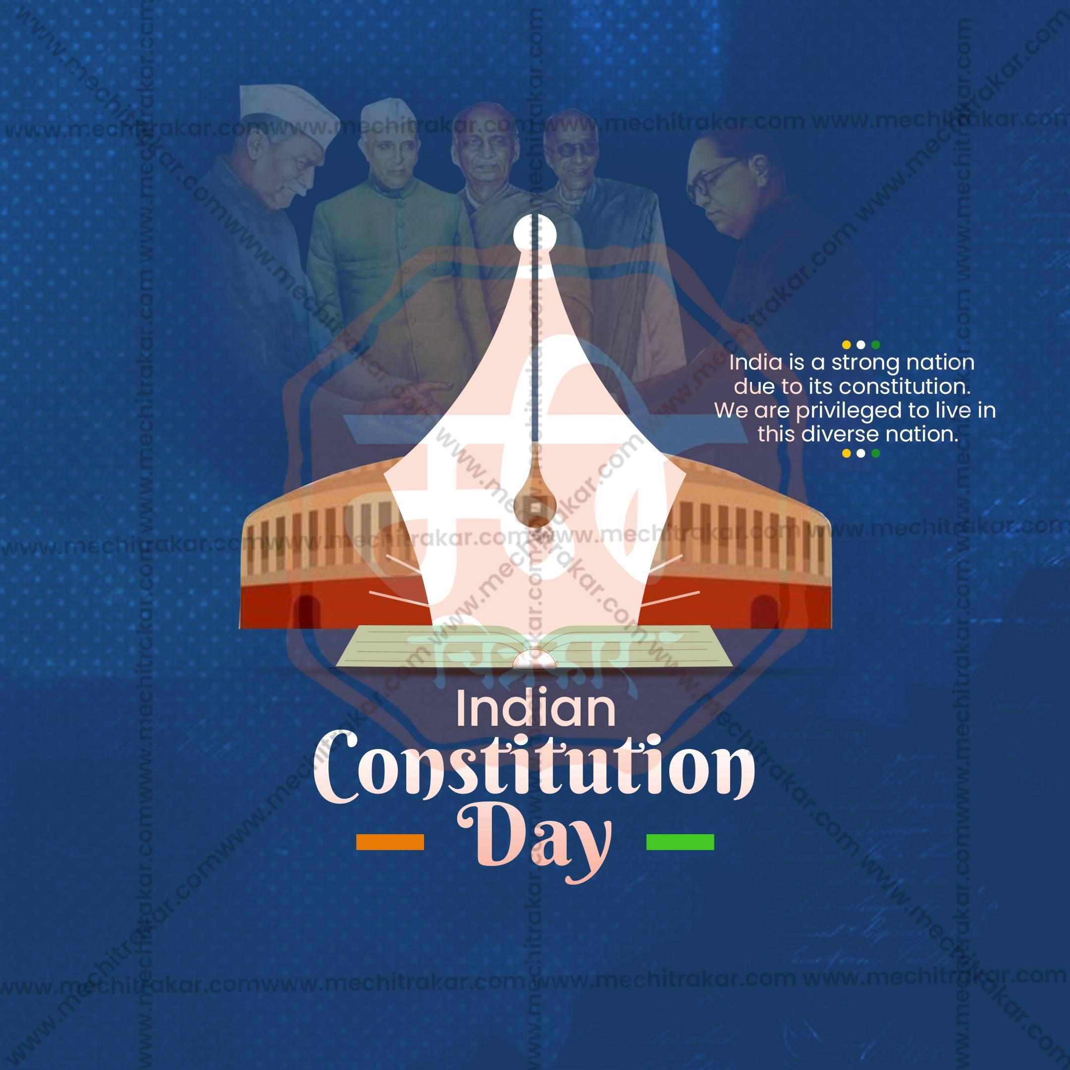 Stunning Constitution Day , National Law Day editable Banner in Marathi, Hindi, and English - Editable PSD and JPG by Me Chitrakar