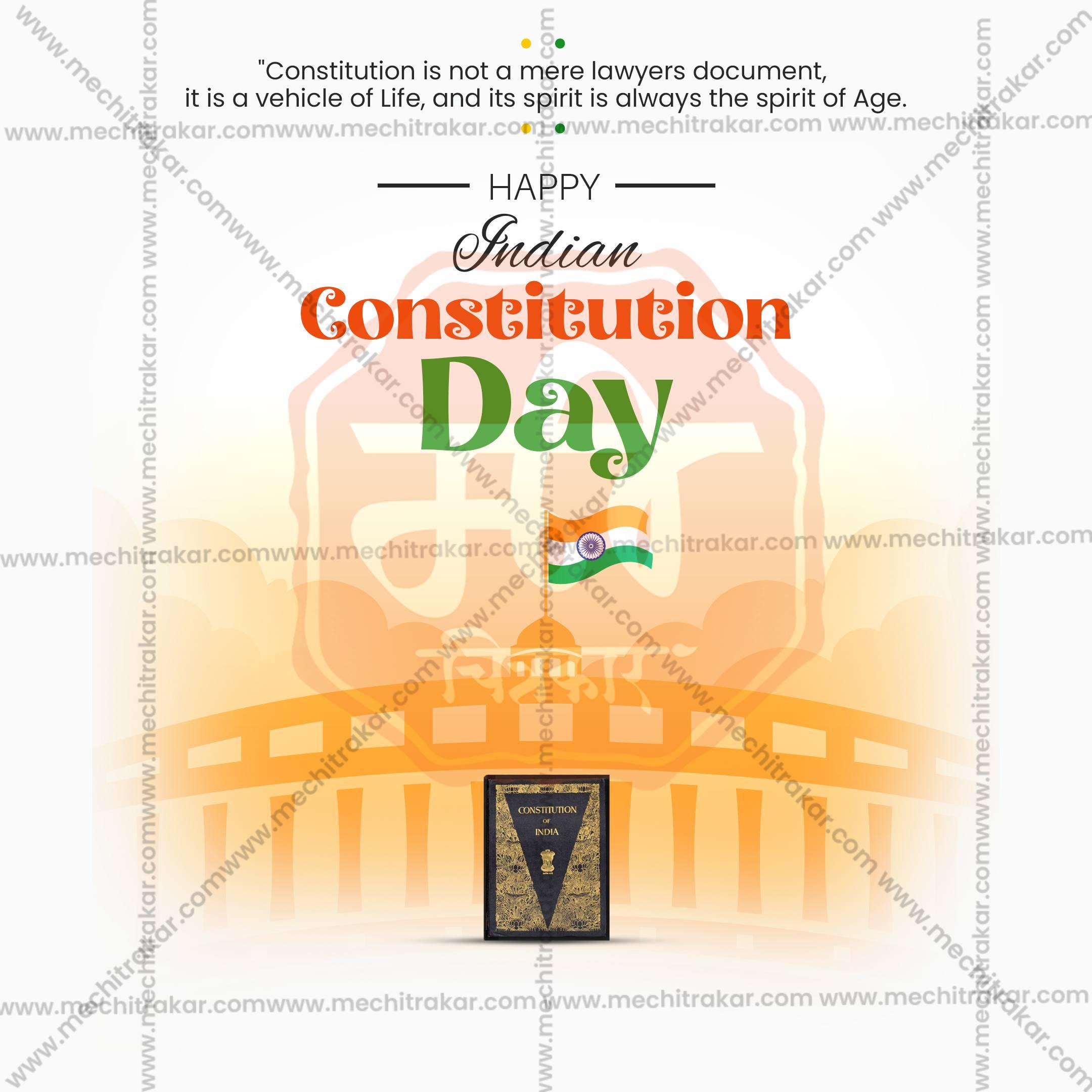 Beautiful Constitution Day , National Law Day Event Poster in Marathi, Hindi, and English - High-Quality Editable PSD and JPG by Me Chitrakar