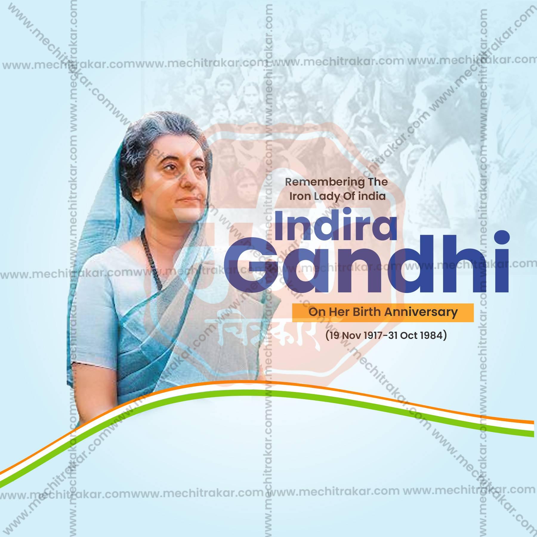 High-Quality Indira Gandhi Jayanti Festival Social Media Post in Marathi, Hindi, and English - PSD and JPG by Me Chitrakar