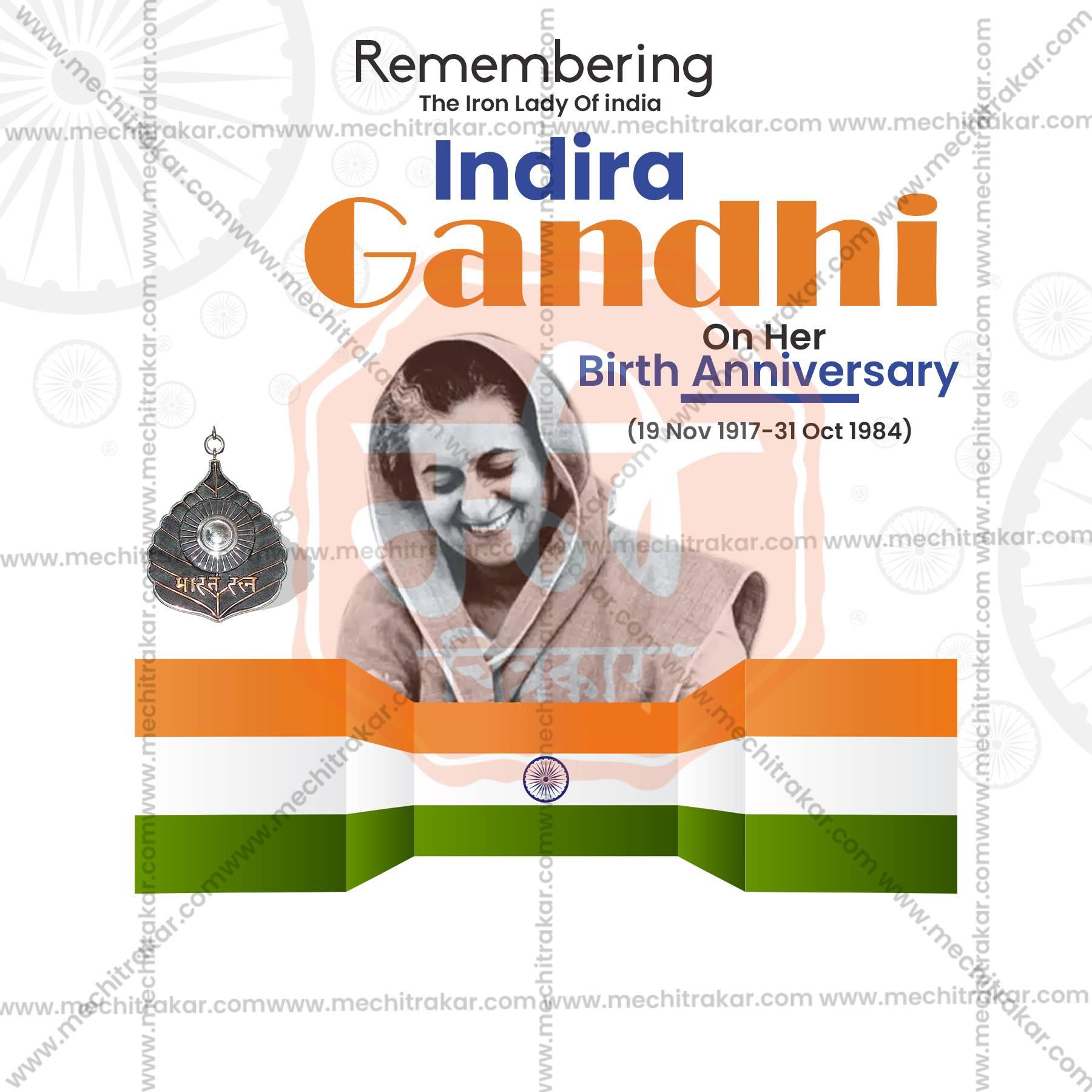 Stunning Indira Gandhi Jayanti Festival Banner in Marathi, Hindi, and English - Editable PSD and JPG by Me Chitrakar