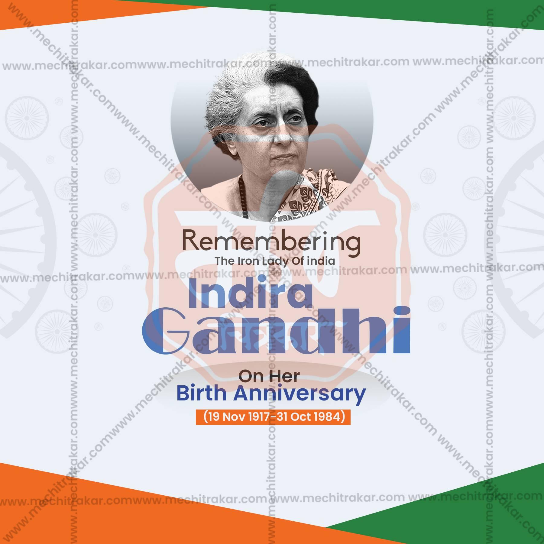 Elegant Indira Gandhi Jayanti Flyer Design in Marathi, Hindi, and English - High-Quality PSD and JPG by Me Chitrakar