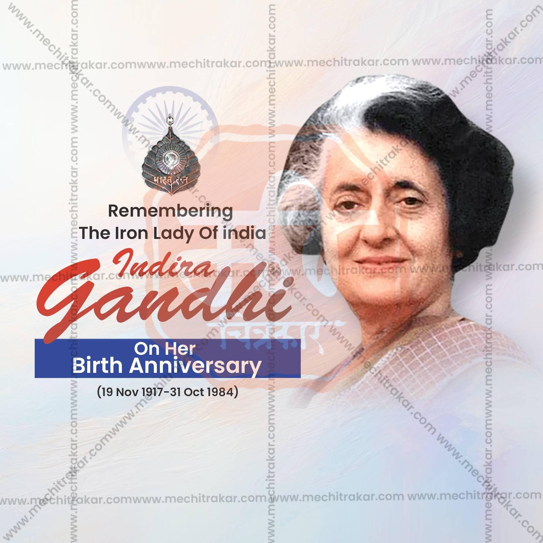 High-Quality Indira Gandhi Jayanti Festival Flyer in Marathi, Hindi, and English - Editable PSD and JPG by Me Chitrakar