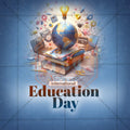 Creative Antarashtriya Shikshan Din (International Education Day)  editable Poster in Marathi, Hindi, and English - Editable PSD and JPG by Me Chitrakar