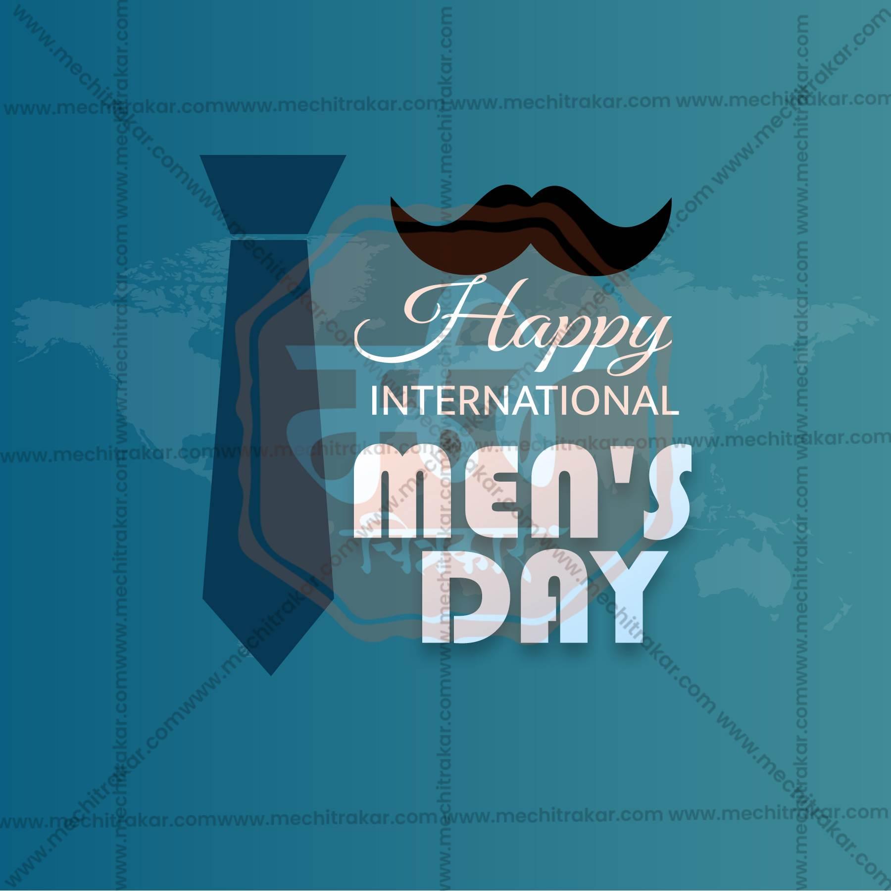 Professional International Men's Day Template Design for Social Media in Marathi, Hindi, and English - PSD and JPG by Me Chitrakar