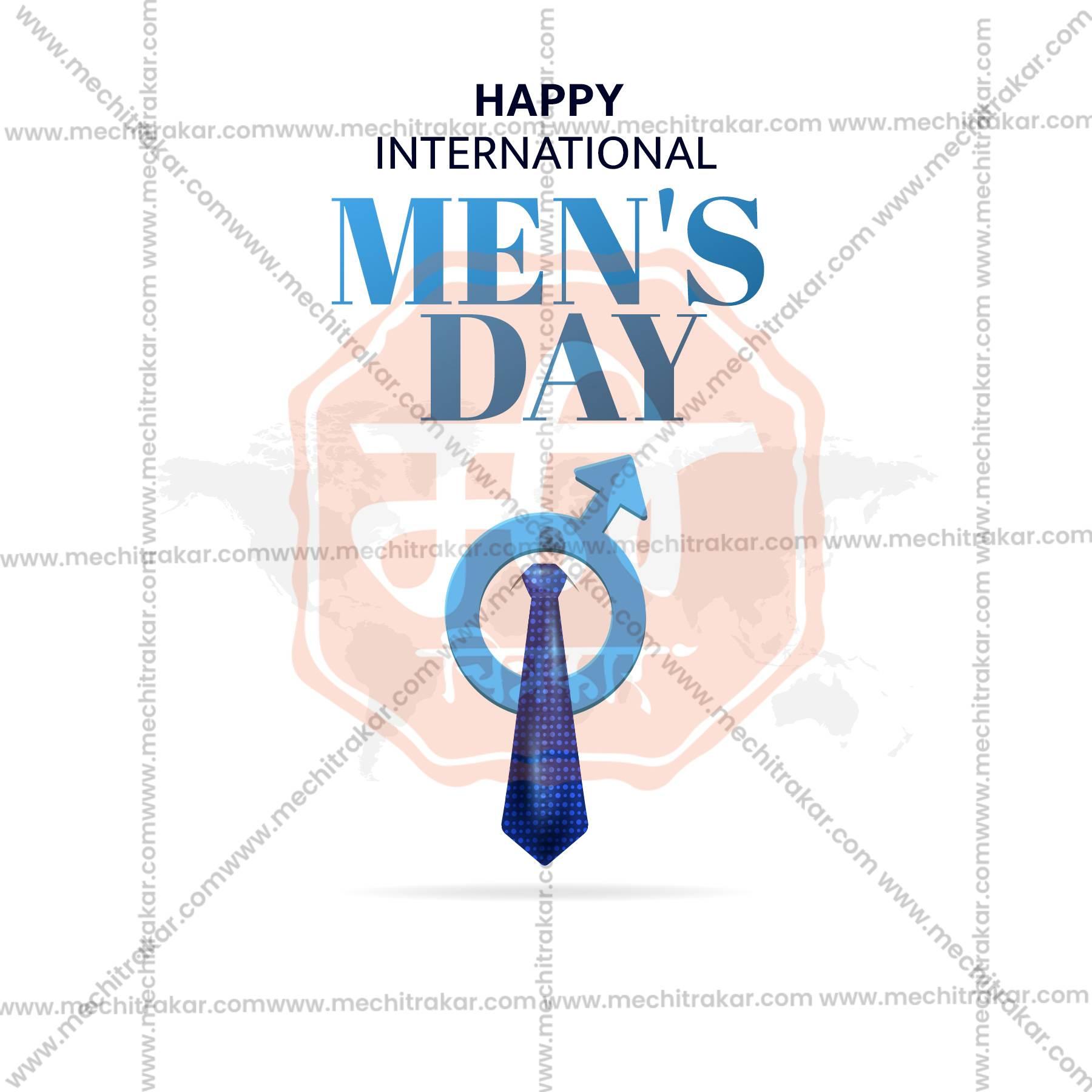Creative International Men's Day Festival Poster in Marathi, Hindi, and English - Editable PSD and JPG by Me Chitrakar