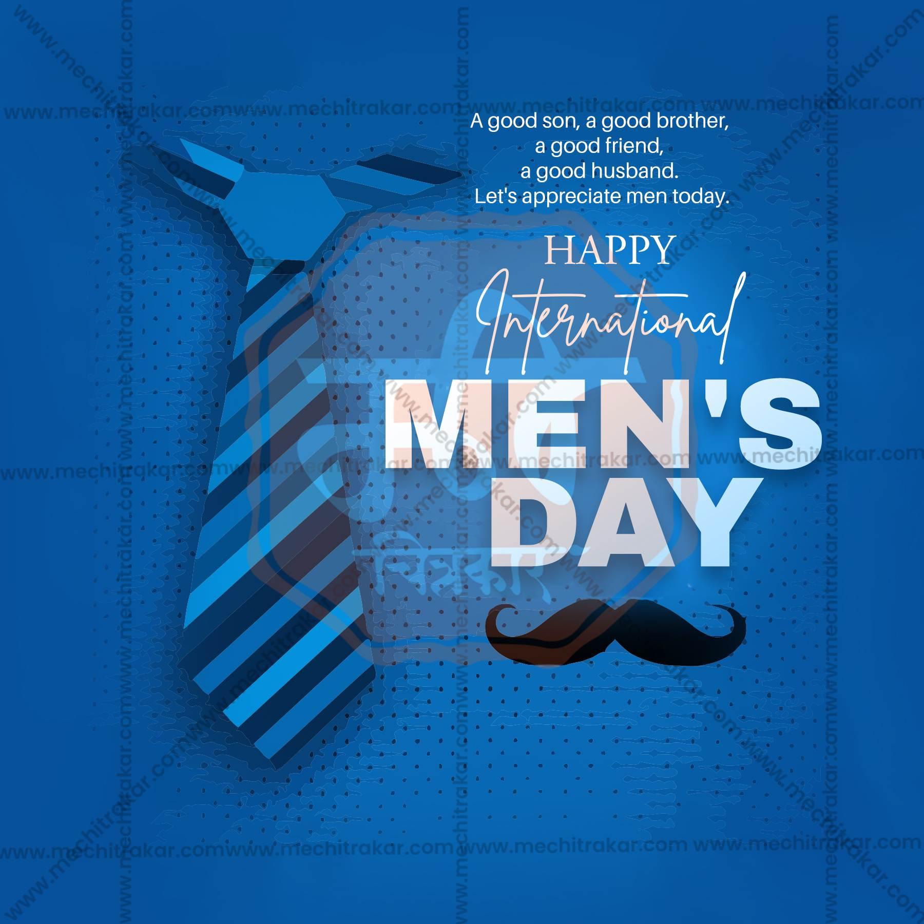 Stunning International Men's Day Festival Banner in Marathi, Hindi, and English - Editable PSD and JPG by Me Chitrakar