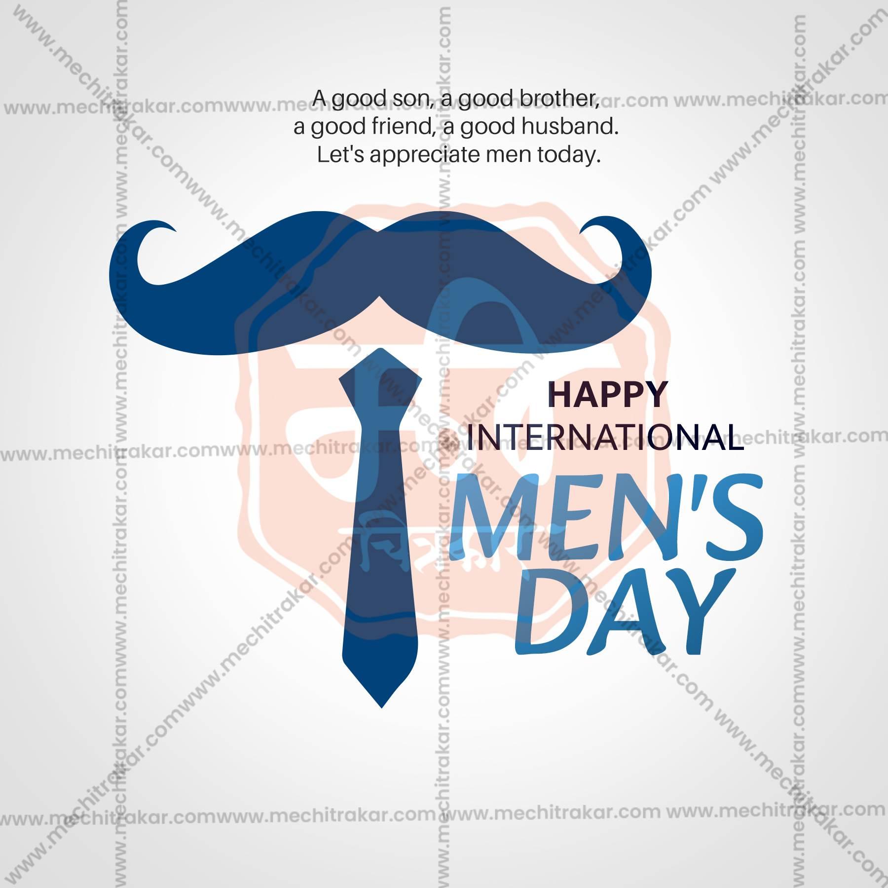 Elegant International Men's Day Flyer Design in Marathi, Hindi, and English - High-Quality PSD and JPG by Me Chitrakar