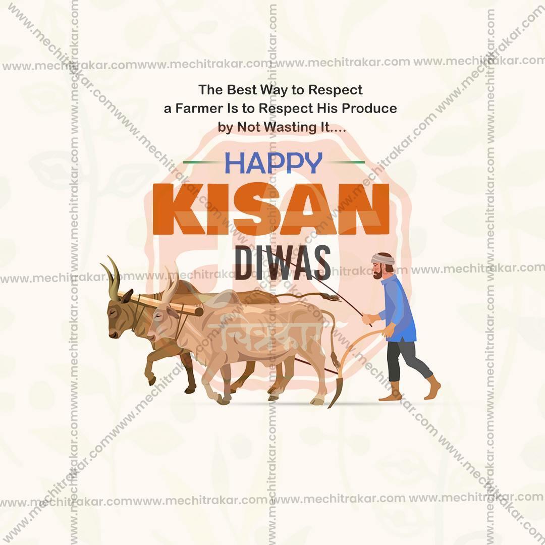 Creative National Farmers Day (Kisan Diwas) editable Poster in Marathi, Hindi, and English - Editable PSD and JPG by Me Chitrakar