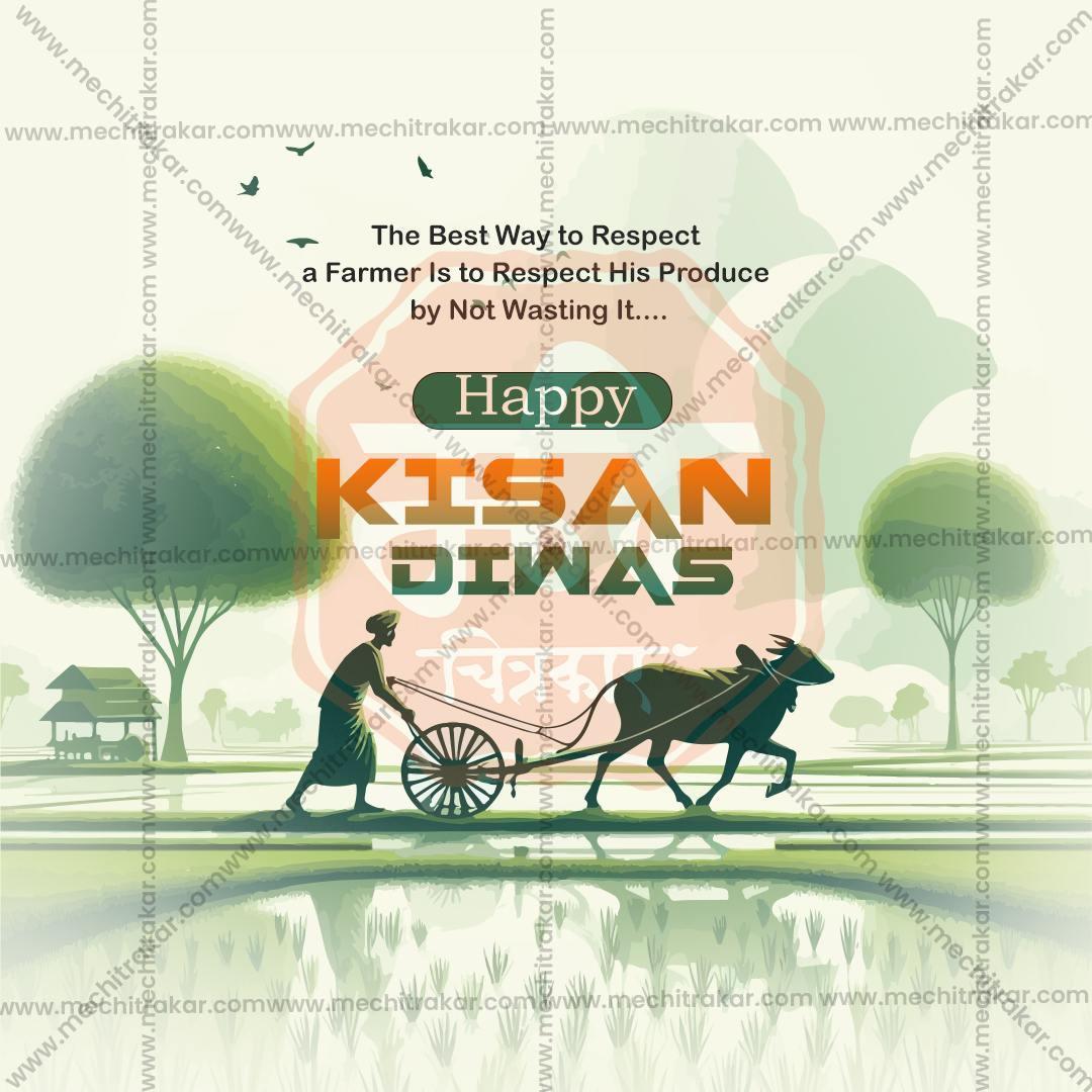 Stunning National Farmers Day (Kisan Diwas) editable Banner in Marathi, Hindi, and English - Editable PSD and JPG by Me Chitrakar
