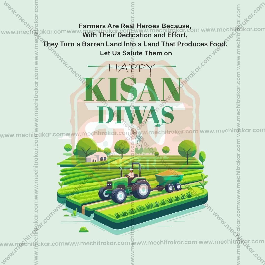 Elegant National Farmers Day (Kisan Diwas) Flyer Design in Marathi, Hindi, and English - High-Quality PSD and JPG by Me Chitrakar
