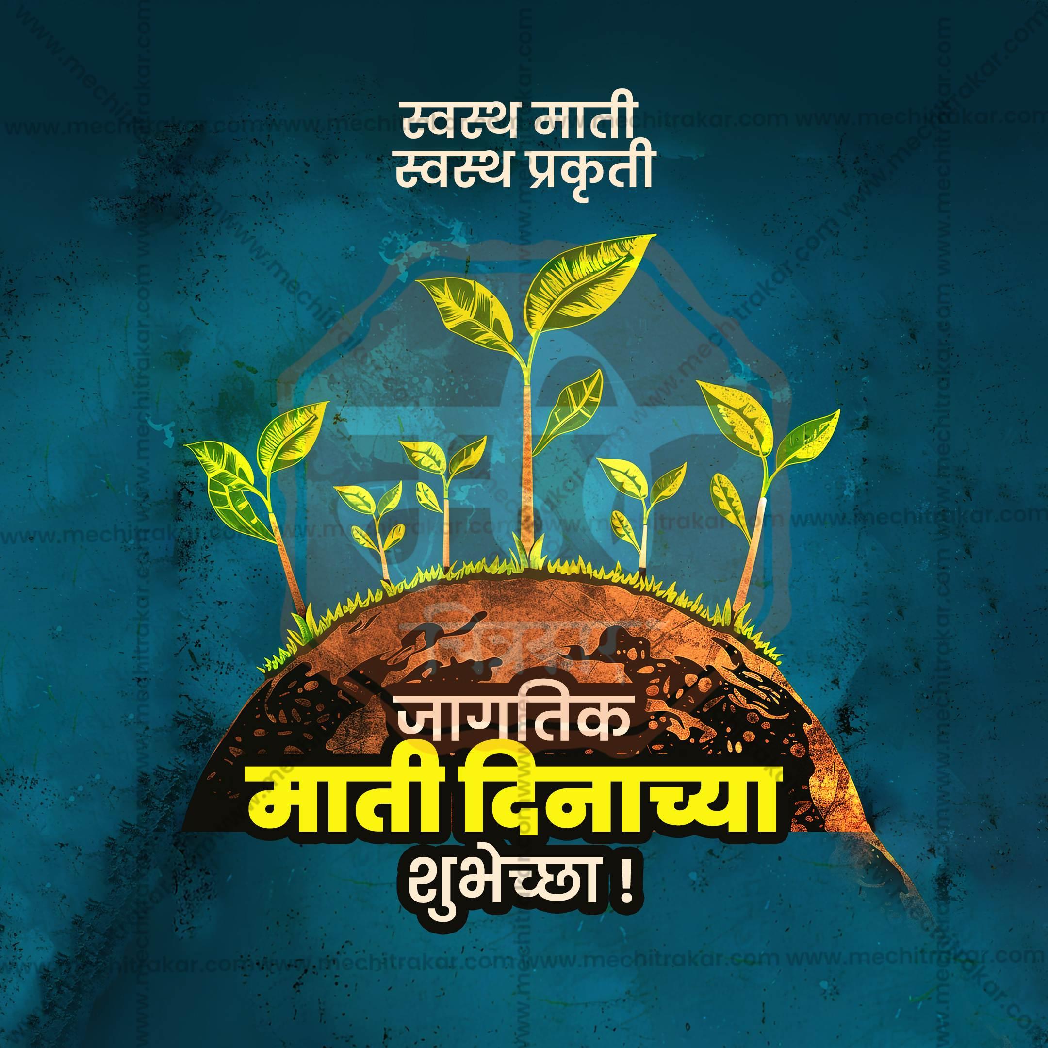 Professional Soil Day Template Design in Marathi, Hindi, and English - High-Quality Editable PSD and JPG by Me Chitrakar