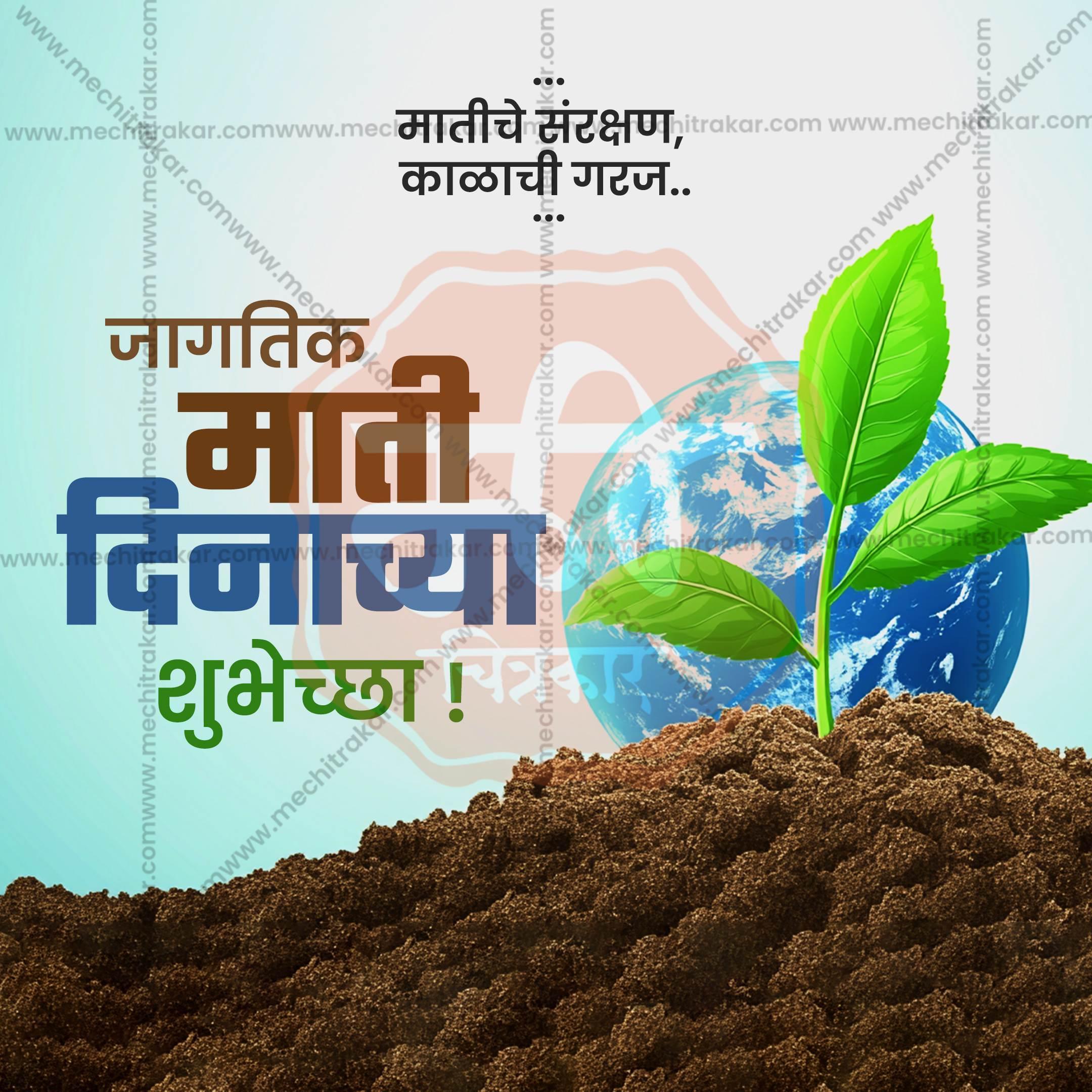 Creative Soil Day editable Poster in Marathi, Hindi, and English - Editable PSD and JPG by Me Chitrakar