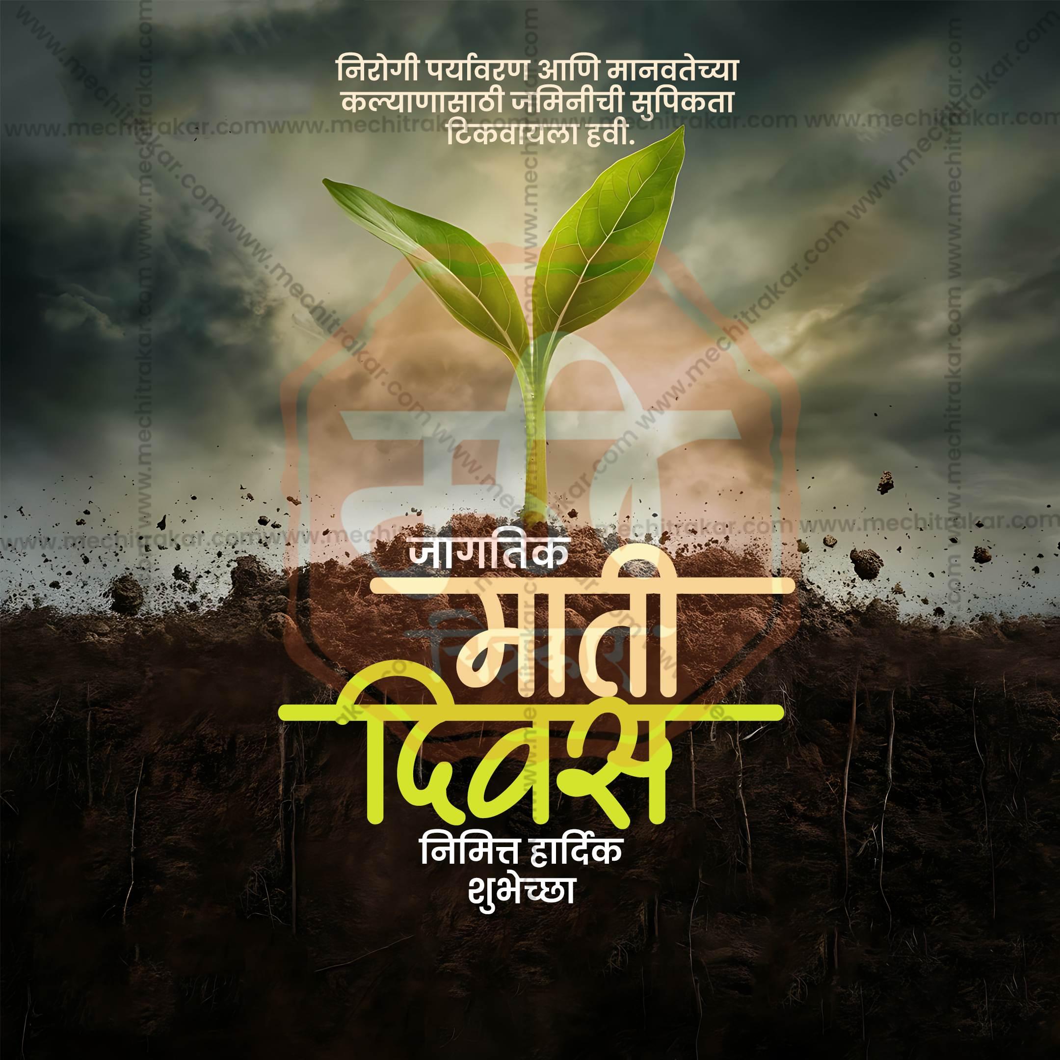 High-Quality Soil Day editable Flyer in Marathi, Hindi, and English - Editable PSD and JPG by Me Chitrakar