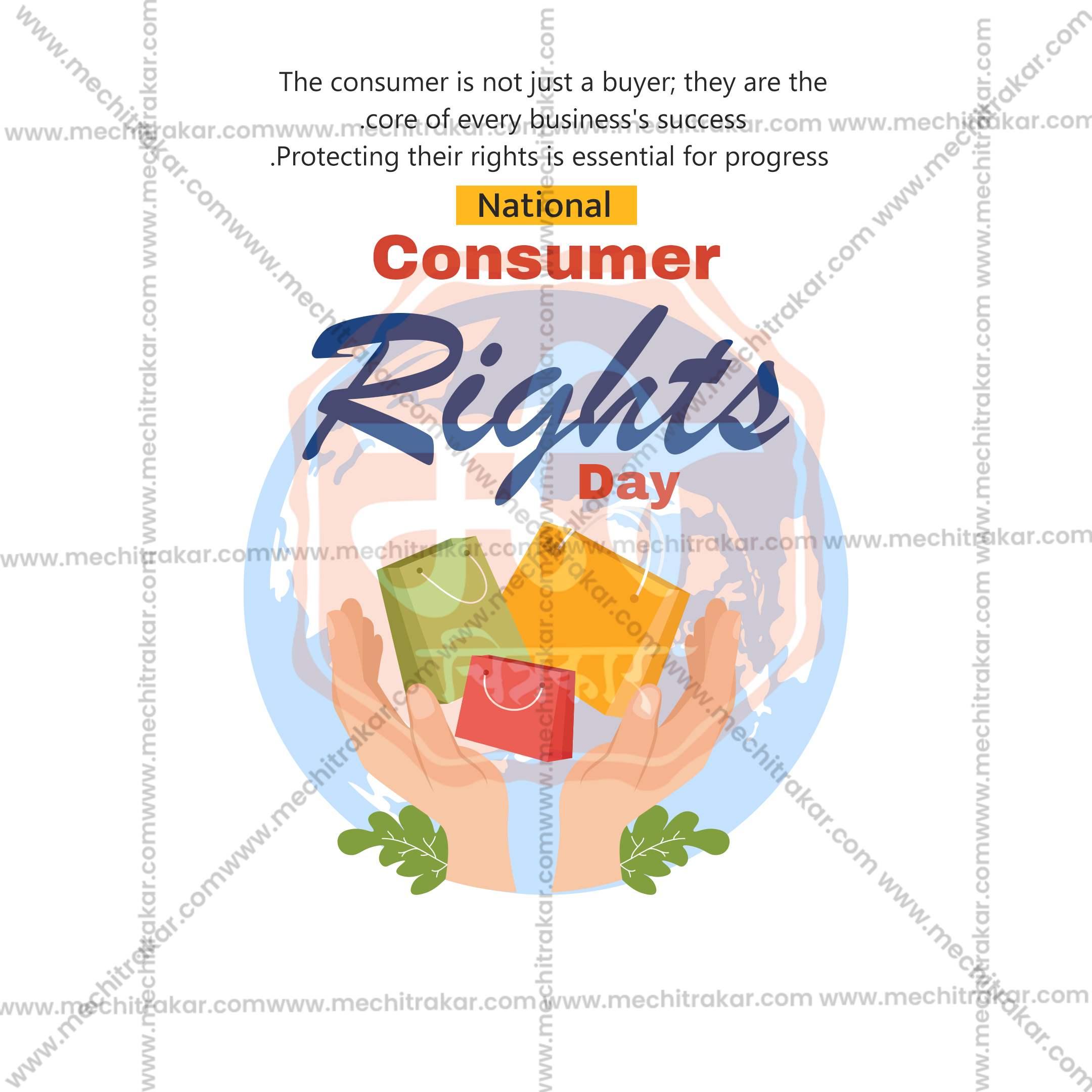 Professional Rashtriya Grahak Hakka Din (National Consumer Rights Day) Template Design for Social Media in Marathi, Hindi, and English - PSD and JPG by Me Chitrakar