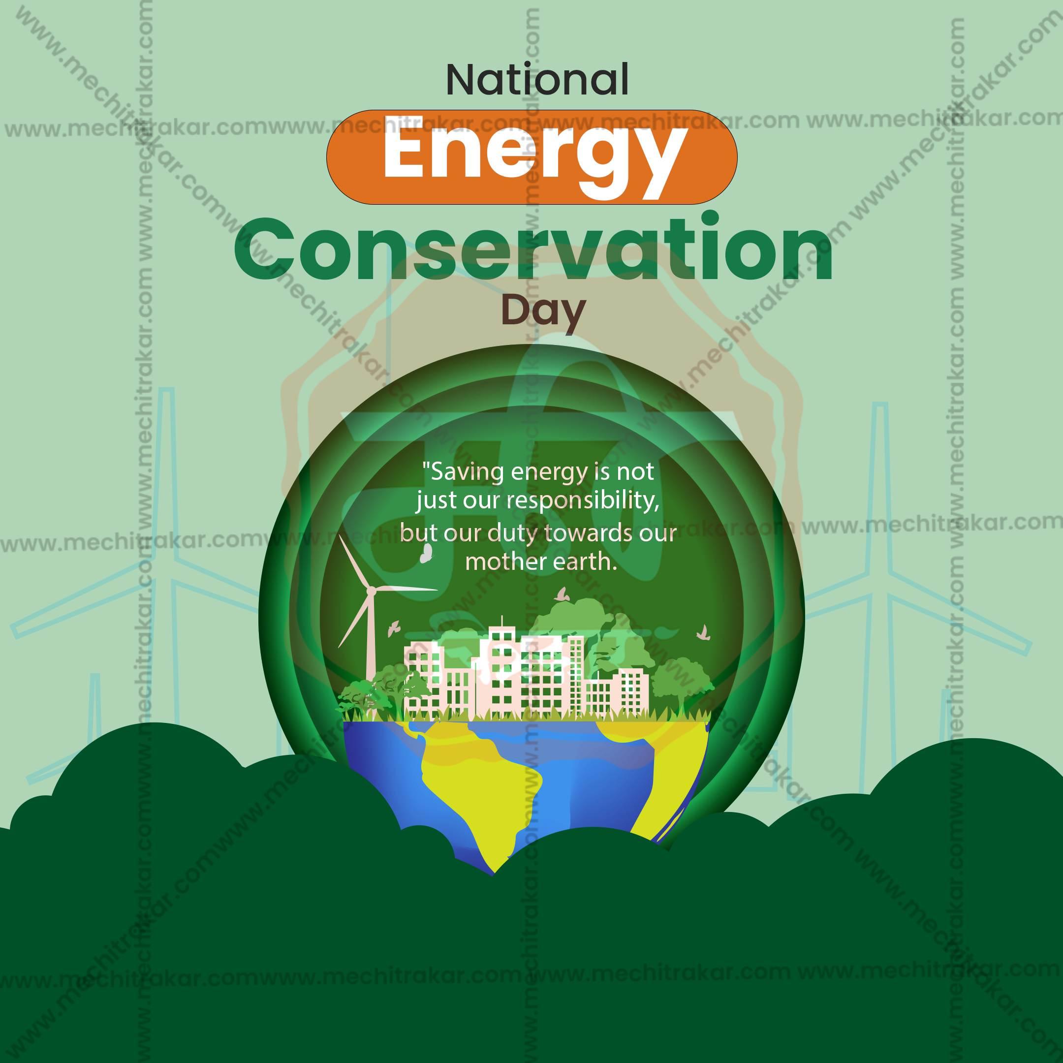Professional National Energy Conservation Day  Template Design for Social Media in Marathi, Hindi, and English - PSD and JPG by Me Chitrakar