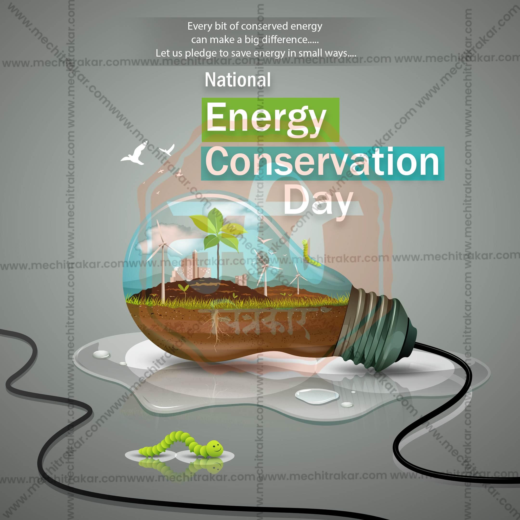 Elegant National Energy Conservation Day  Flyer Design in Marathi, Hindi, and English - High-Quality PSD and JPG by Me Chitrakar