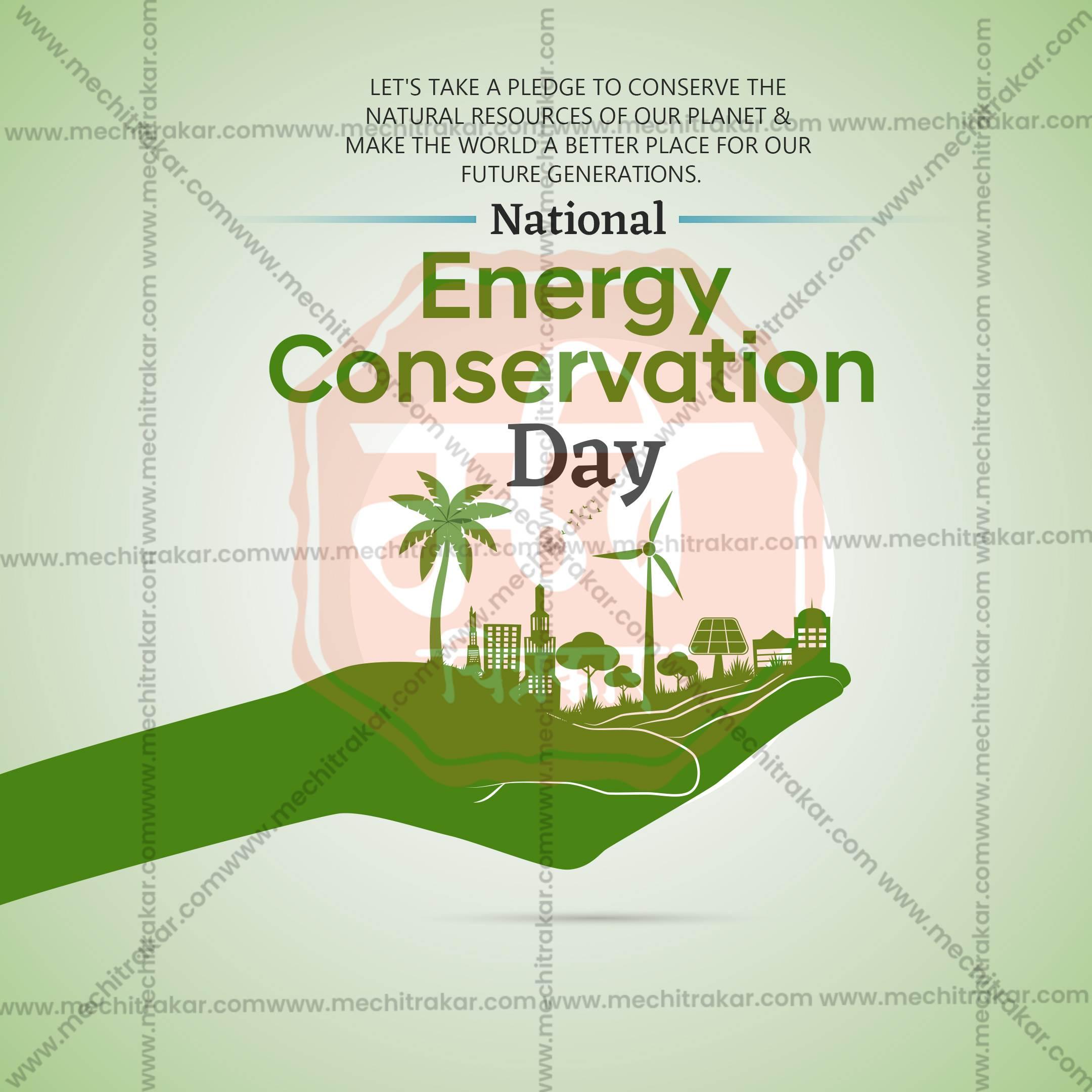 Beautiful National Energy Conservation Day  Event Poster in Marathi, Hindi, and English - High-Quality Editable PSD and JPG by Me Chitrakar
