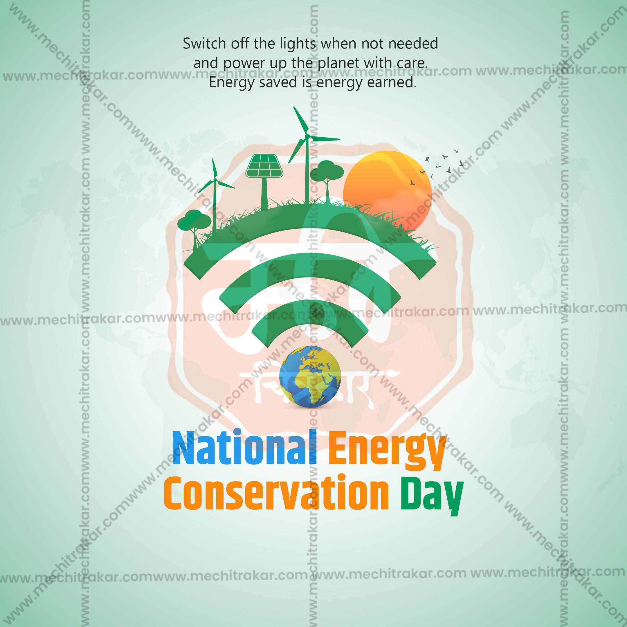 Attractive National Energy Conservation Day  editable Banner in Marathi, Hindi, and English - PSD and JPG by Me Chitrakar