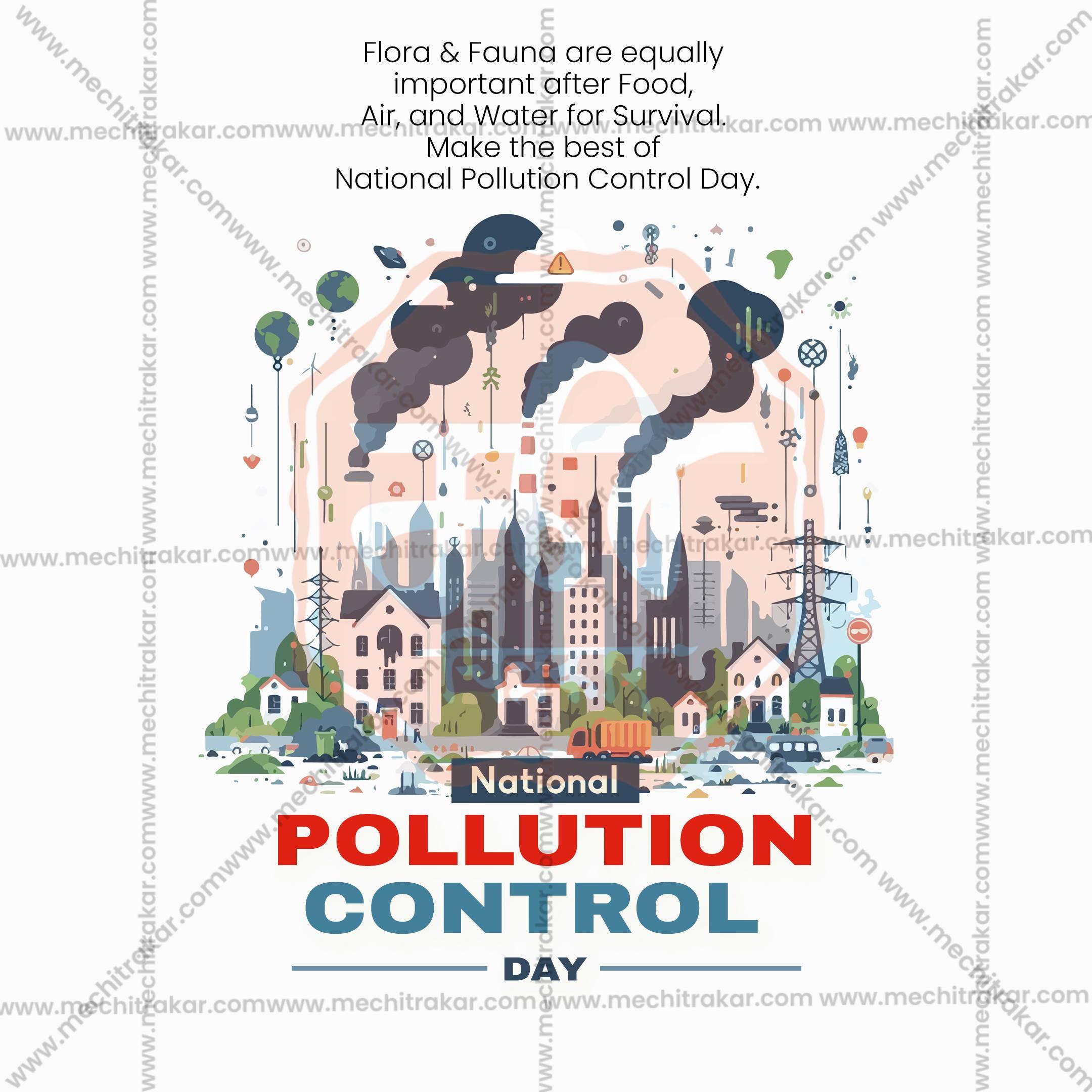 Professional National Pollution Control Day Template Design for Social Media in Marathi, Hindi, and English - PSD and JPG by Me Chitrakar