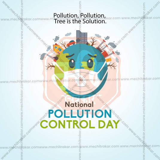 High-Quality National Pollution Control Day editable Social Media Post in Marathi, Hindi, and English - PSD and JPG by Me Chitrakar
