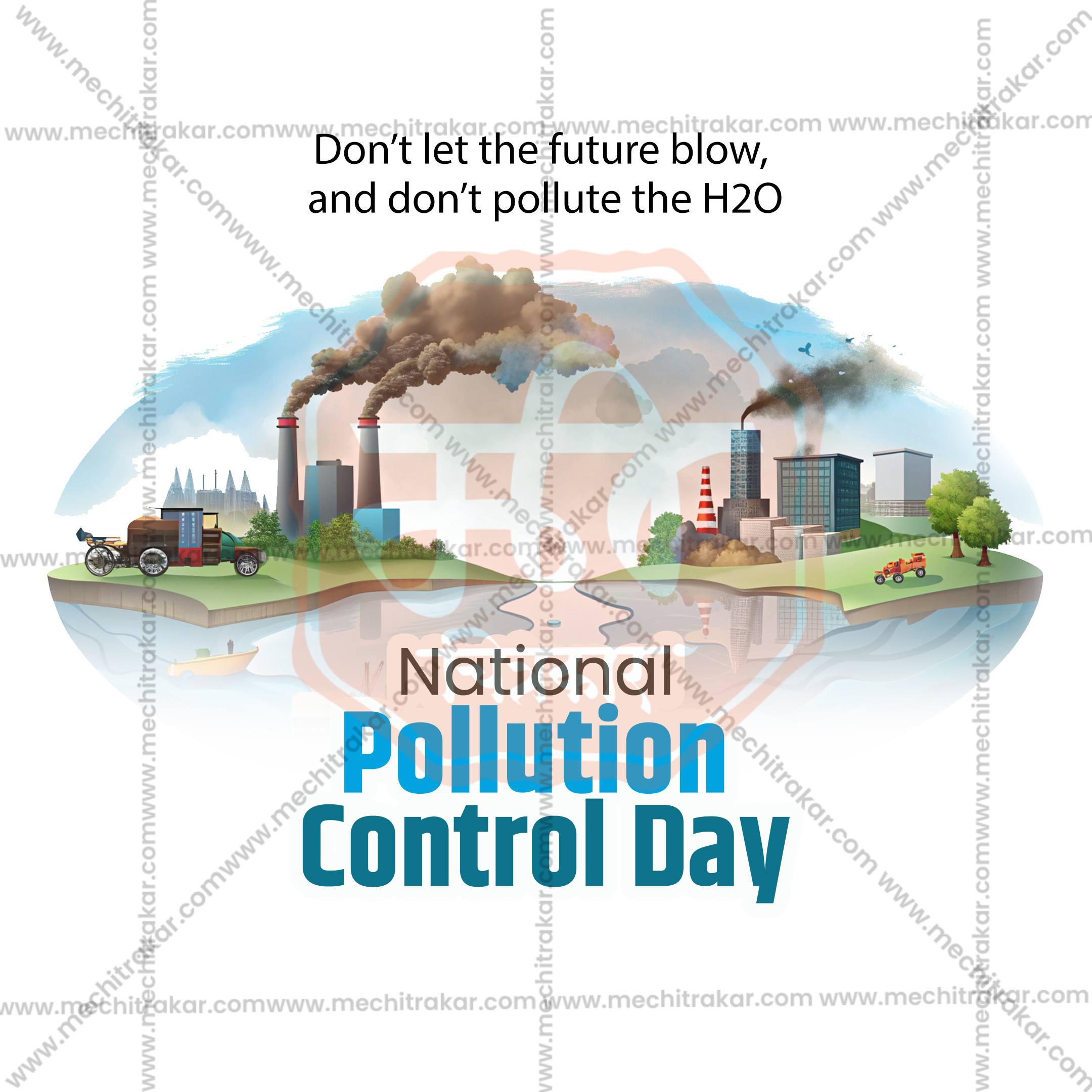 Elegant National Pollution Control Day Flyer Design in Marathi, Hindi, and English - High-Quality PSD and JPG by Me Chitrakar