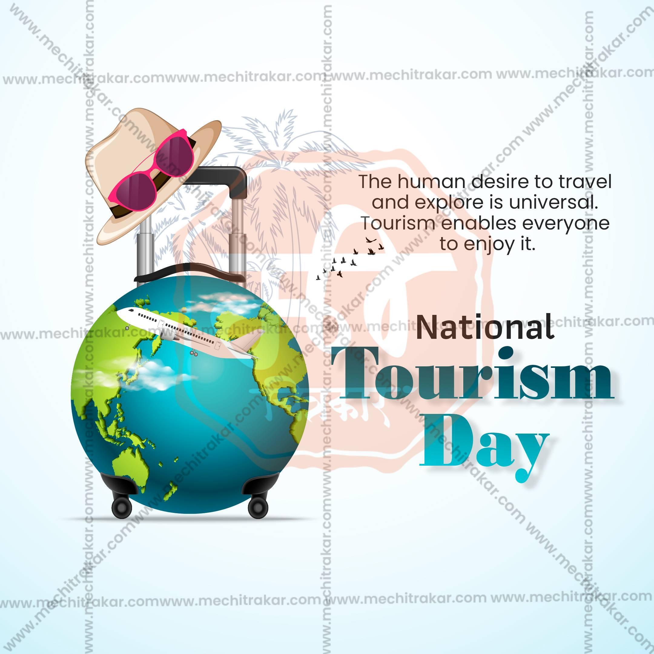 Stunning National Tourism Day editable Banner in Marathi, Hindi, and English - Editable PSD and JPG by Me Chitrakar