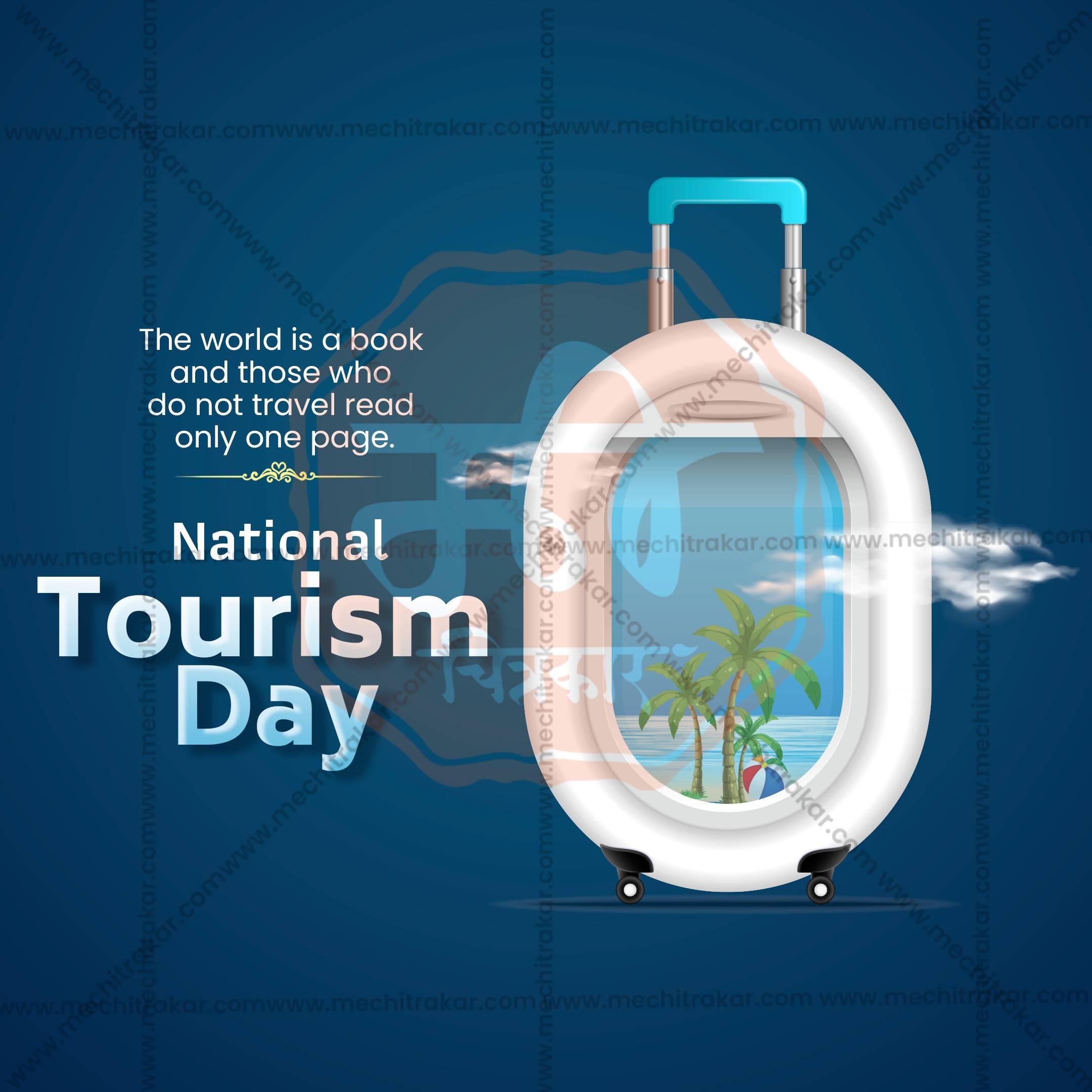 Elegant National Tourism Day Flyer Design in Marathi, Hindi, and English - High-Quality PSD and JPG by Me Chitrakar