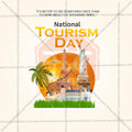 Premium National Tourism Day editable Invitation in Marathi, Hindi, and English - Editable PSD and JPG by Me Chitrakar