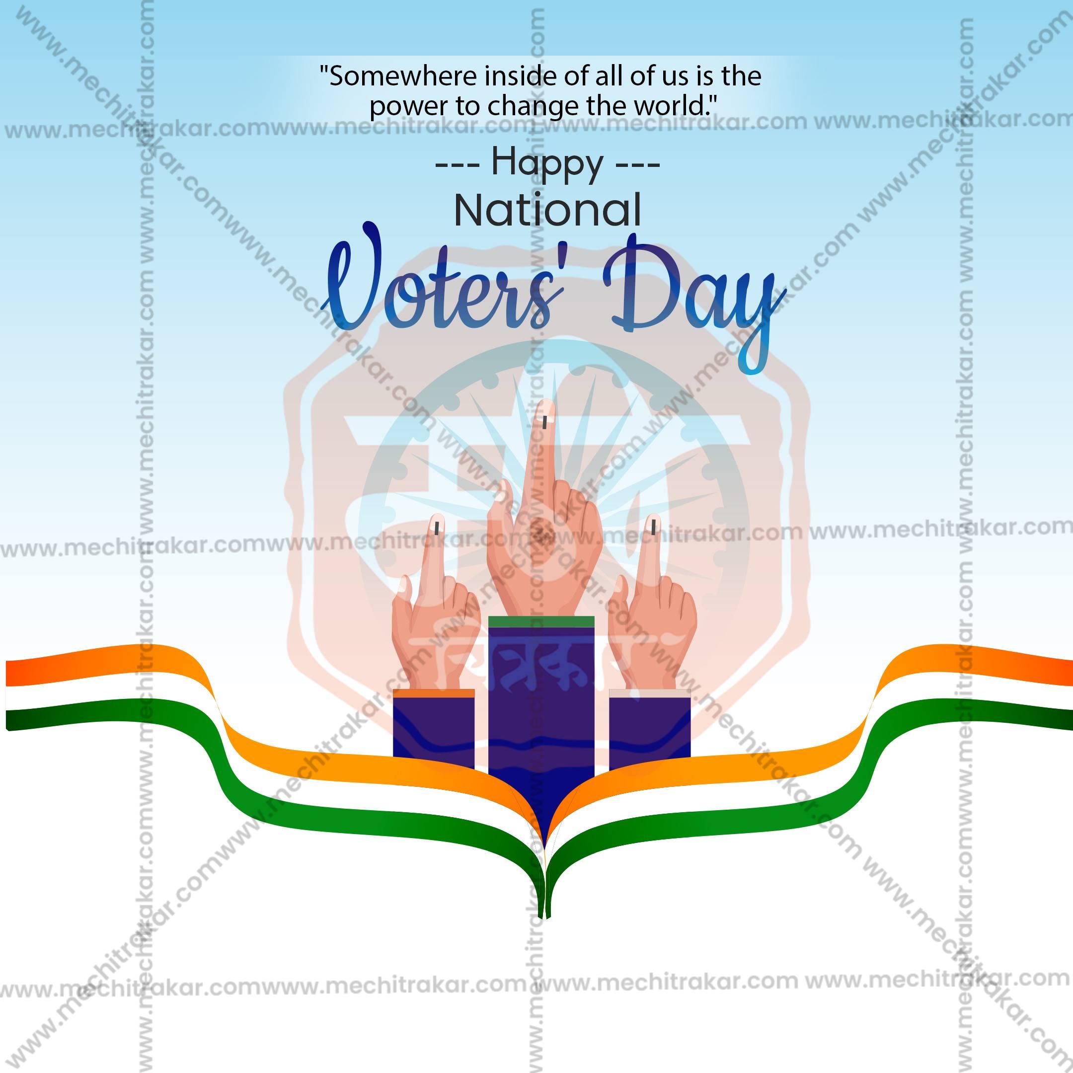 Stunning National Voters' Day editable Banner in Marathi, Hindi, and English - Editable PSD and JPG by Me Chitrakar