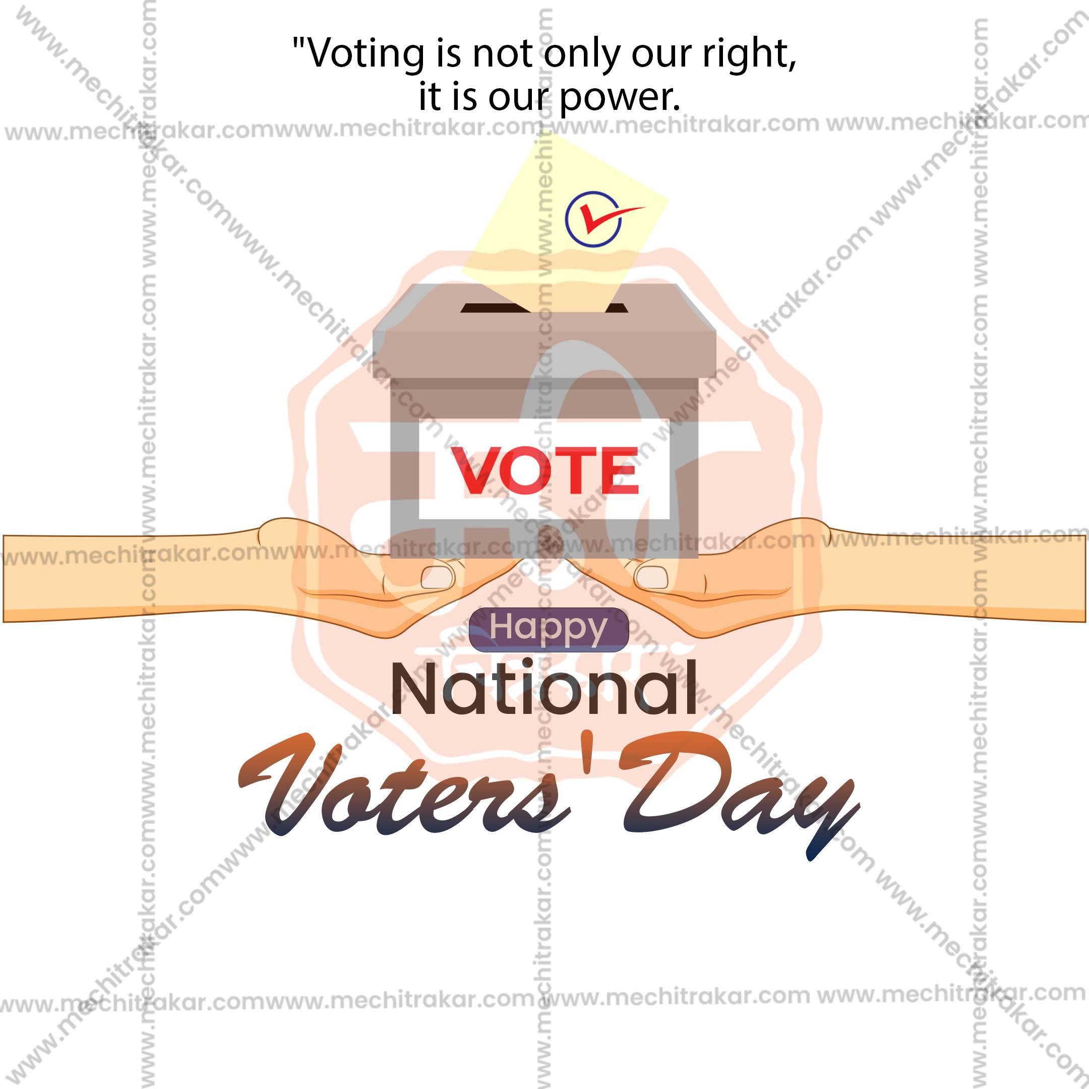 High-Quality National Voters' Day editable Flyer in Marathi, Hindi, and English - Editable PSD and JPG by Me Chitrakar