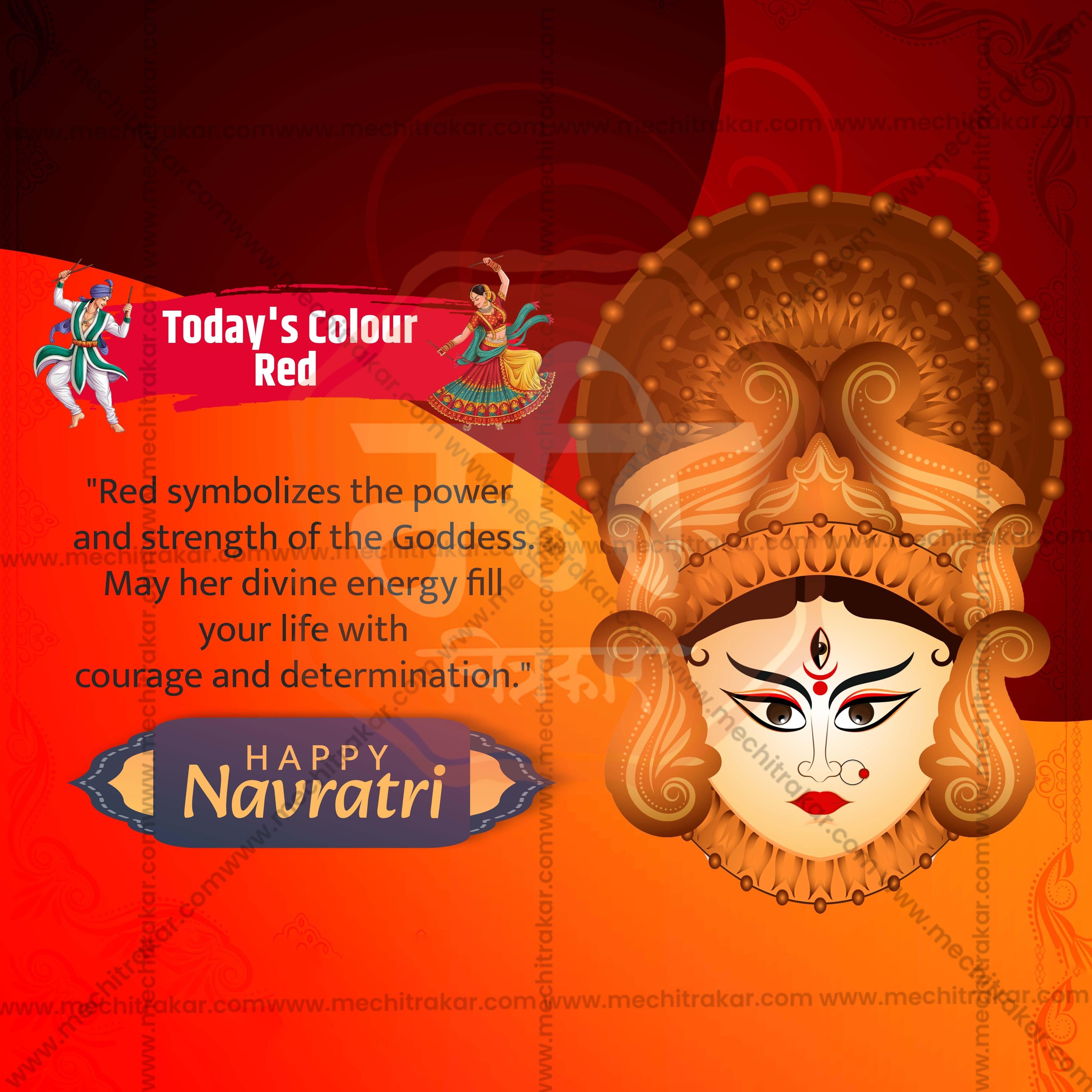 Navratri 9 Colors Social Media PSD & JPG Bundle No:1 | (10 PSD & 10 JPG): English Templates