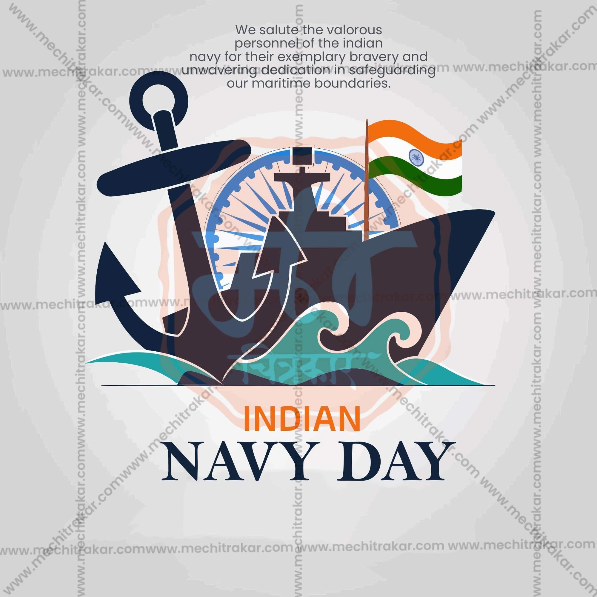 Creative Navy Day editable Poster in Marathi, Hindi, and English - Editable PSD and JPG by Me Chitrakar