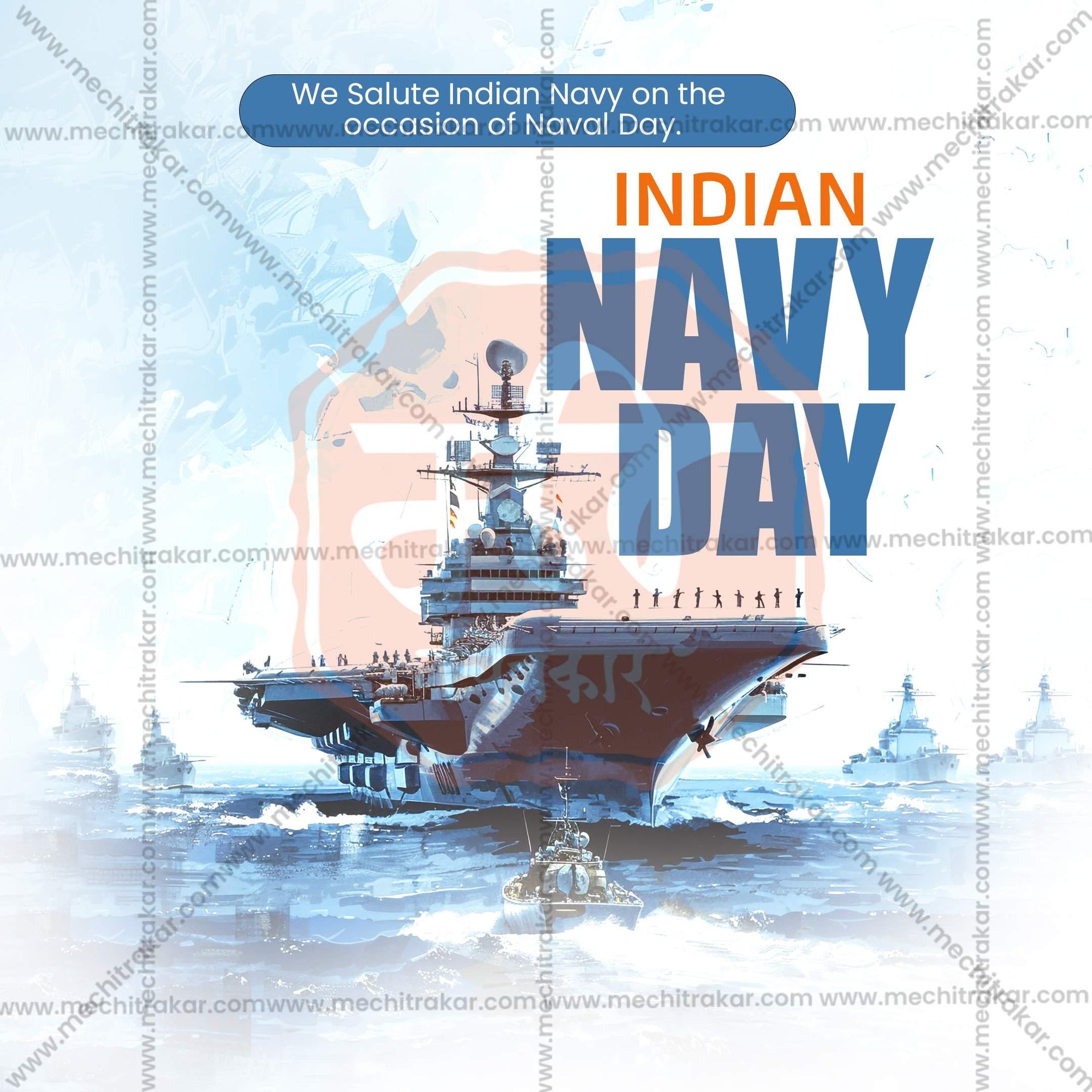 Stunning Navy Day editable Banner in Marathi, Hindi, and English - Editable PSD and JPG by Me Chitrakar