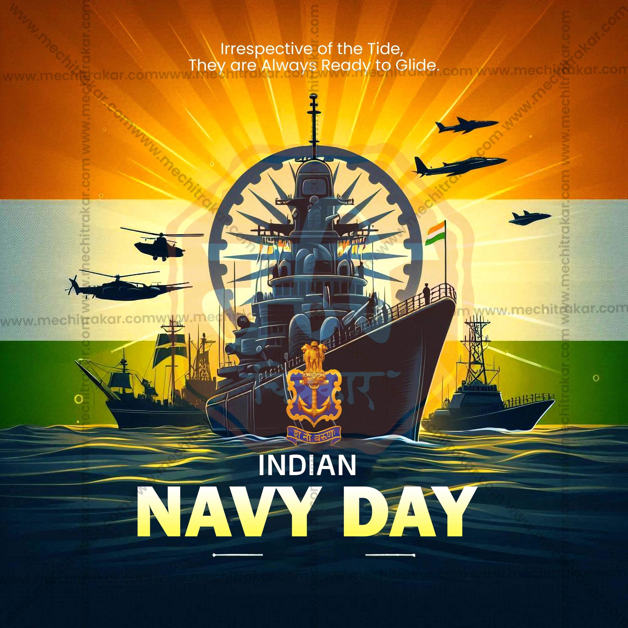 Elegant Navy Day Flyer Design in Marathi, Hindi, and English - High-Quality PSD and JPG by Me Chitrakar