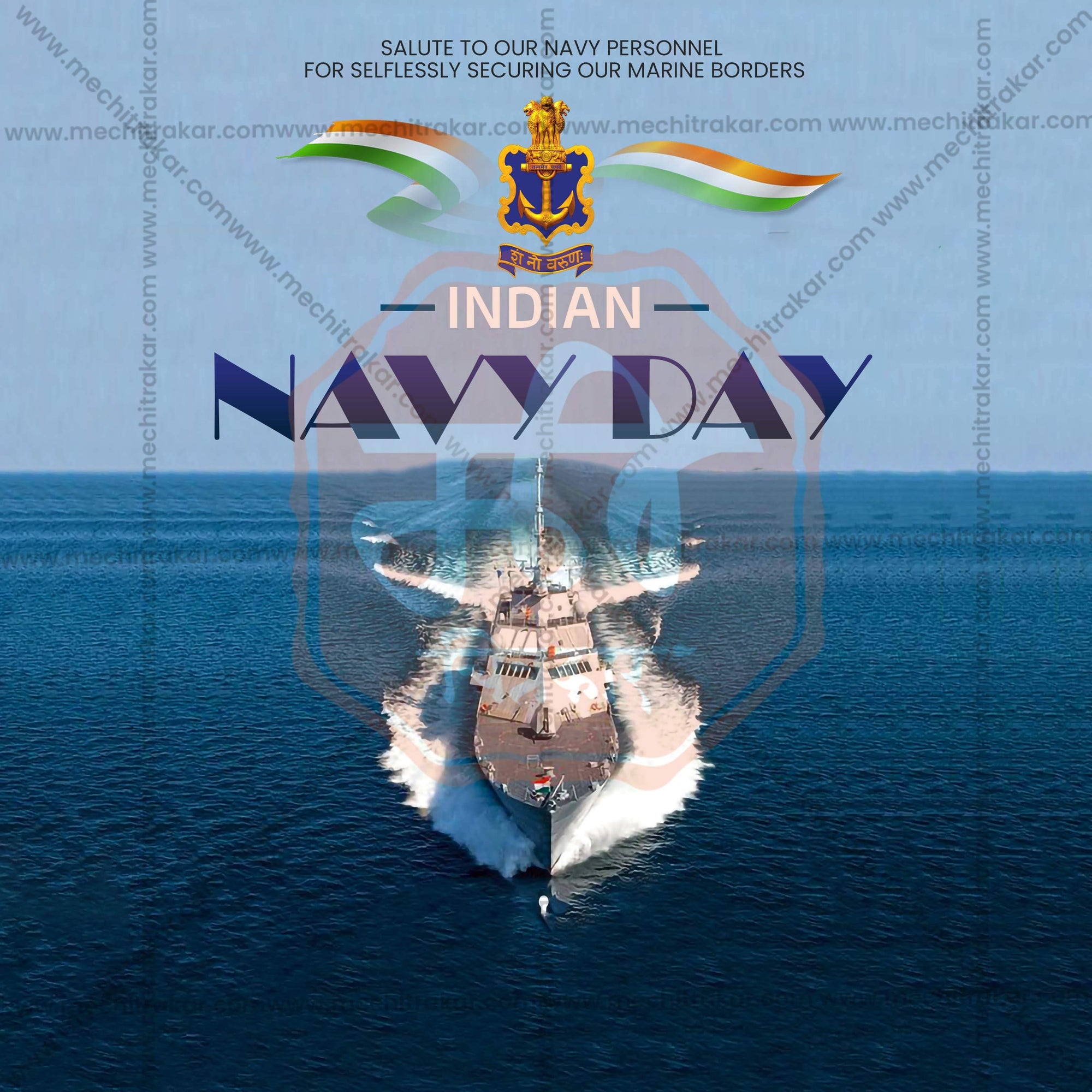 Premium Navy Day editable Invitation in Marathi, Hindi, and English - Editable PSD and JPG by Me Chitrakar