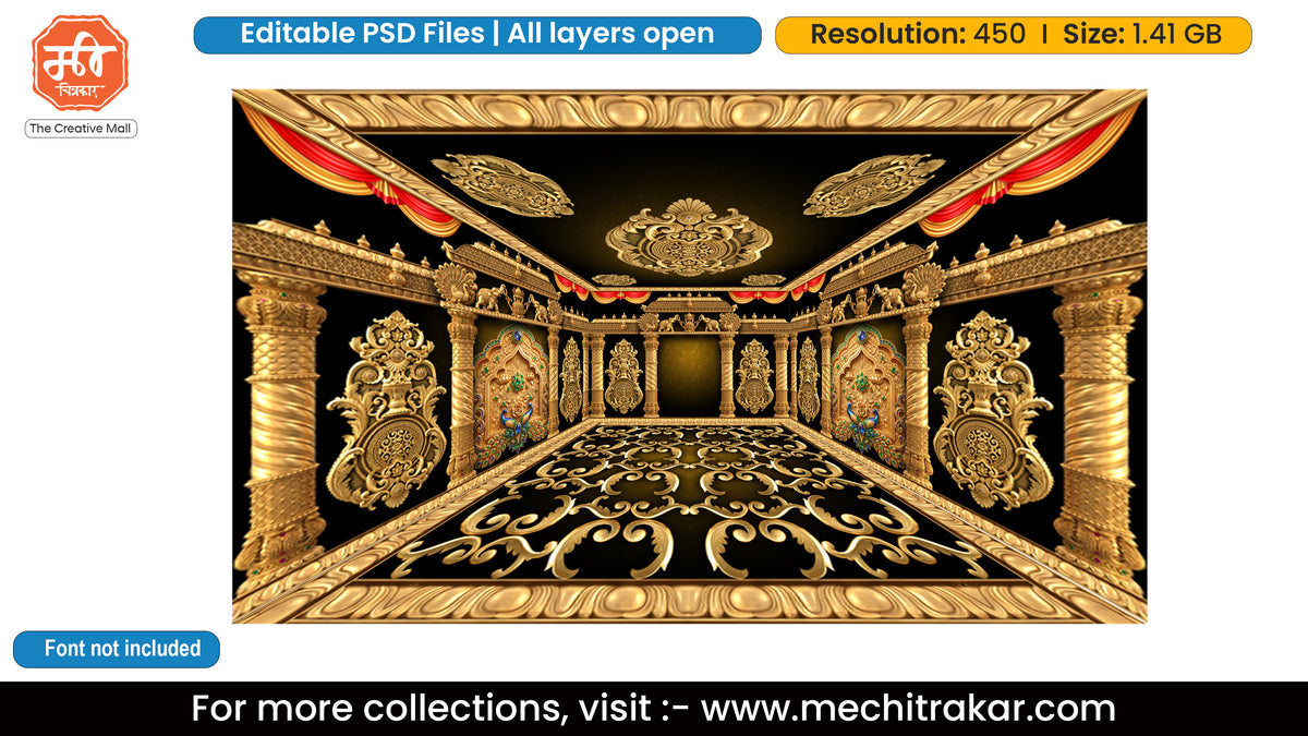 Divine Abundance Pandal Decoration Editable PSD Template