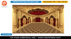 Red Velvet Gold Peacock Palace Five Side Pandal Decoration Editable PSD File for Designers - Theme Based Design
