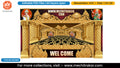 Golden Trishul Guardian Welcome Backdrop PSD Template Set