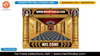 Ganraj Ekdanta and Tulja Bhavani Golden Pillar Maroon Palace Hall 6 Side Decoration Editable PSD Template