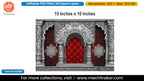 Lord Krishna Murlidhar Silver Peacock Arch Backdrop Editable PSD Template