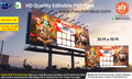 Sunset themed Bajrangbali Jayanti hoarding layout with Ramnavami Banner Flex editable psd template containing blank boxes for local politicians.