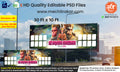Dark cinematic triple avatar Chiranjeevi graphic presentation including a Ramnavami Banner Flex editable psd template for grand political celebration boards.