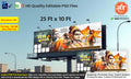 Beautiful Ram Darbar scene carefully integrated into a broad Ramnavami Banner Flex editable psd template for festive hoarding layouts.