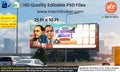 Clean corporate sky background Dr. Babasahe Ambedkar Jayanti Banner Flex editable psd template with Ashoka pillar for modern print studios.